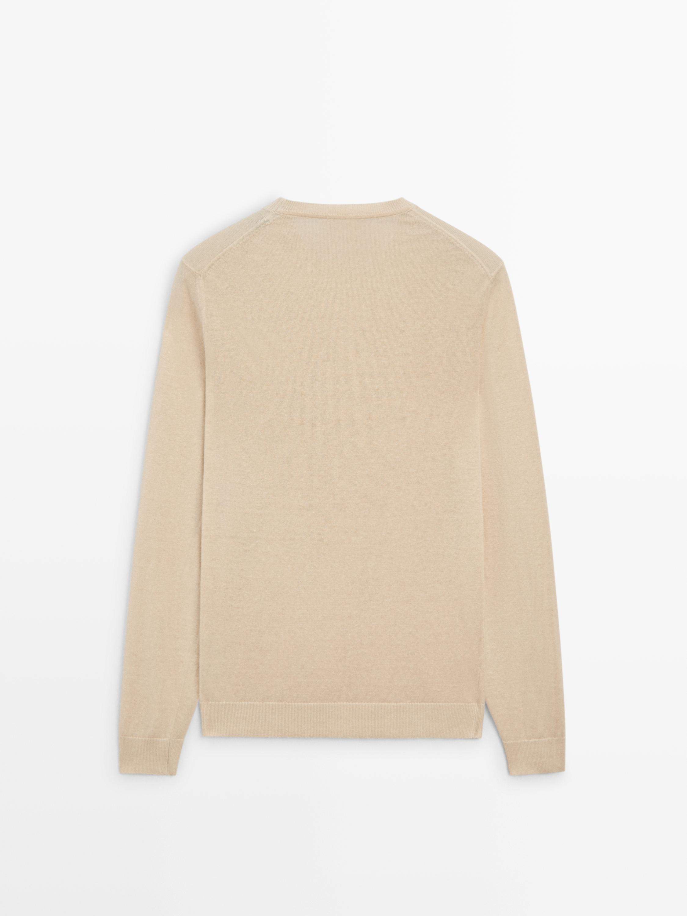 Bisiklet yaka keten triko kazak