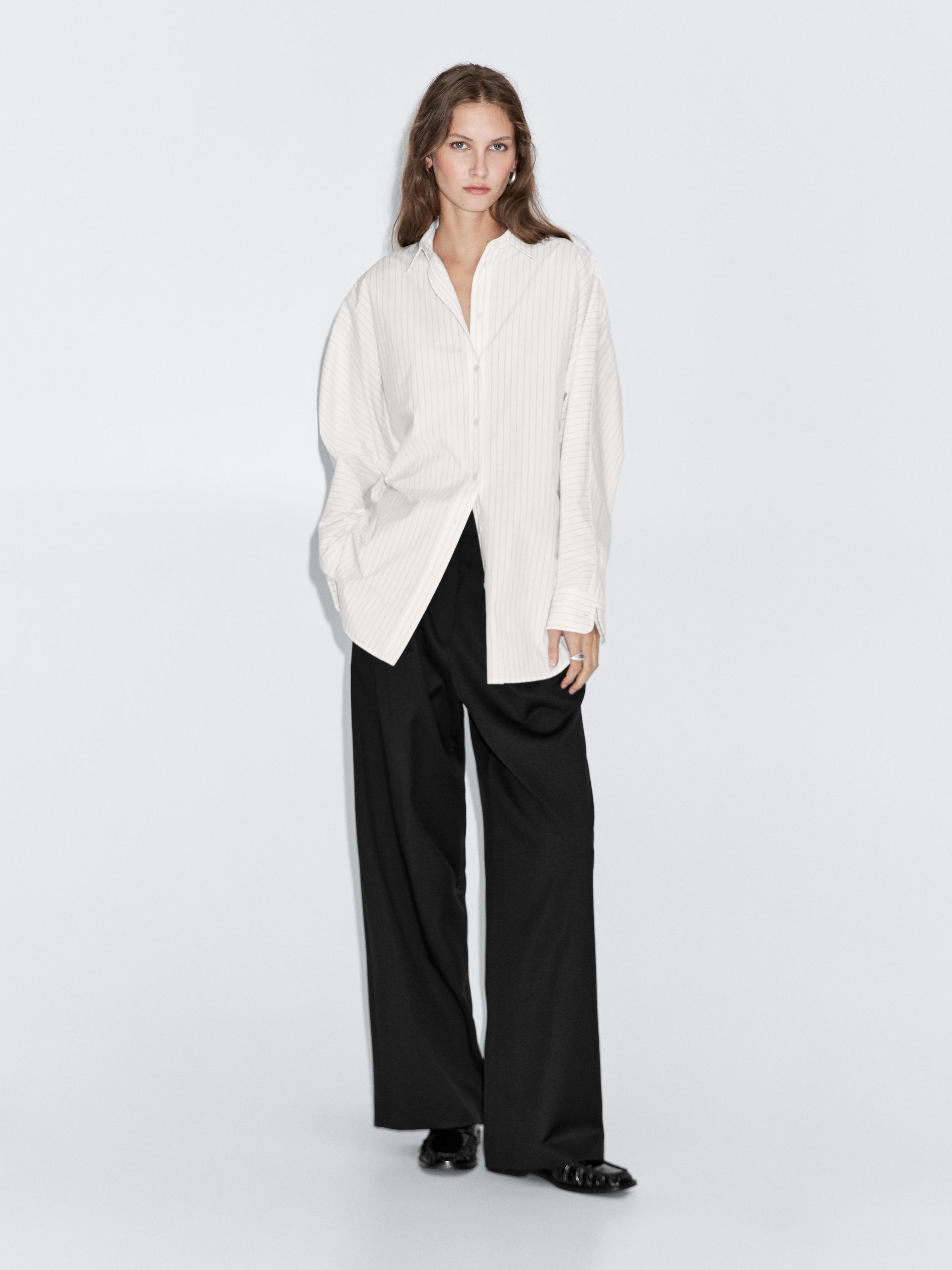 Striped batwing sleeve shirt