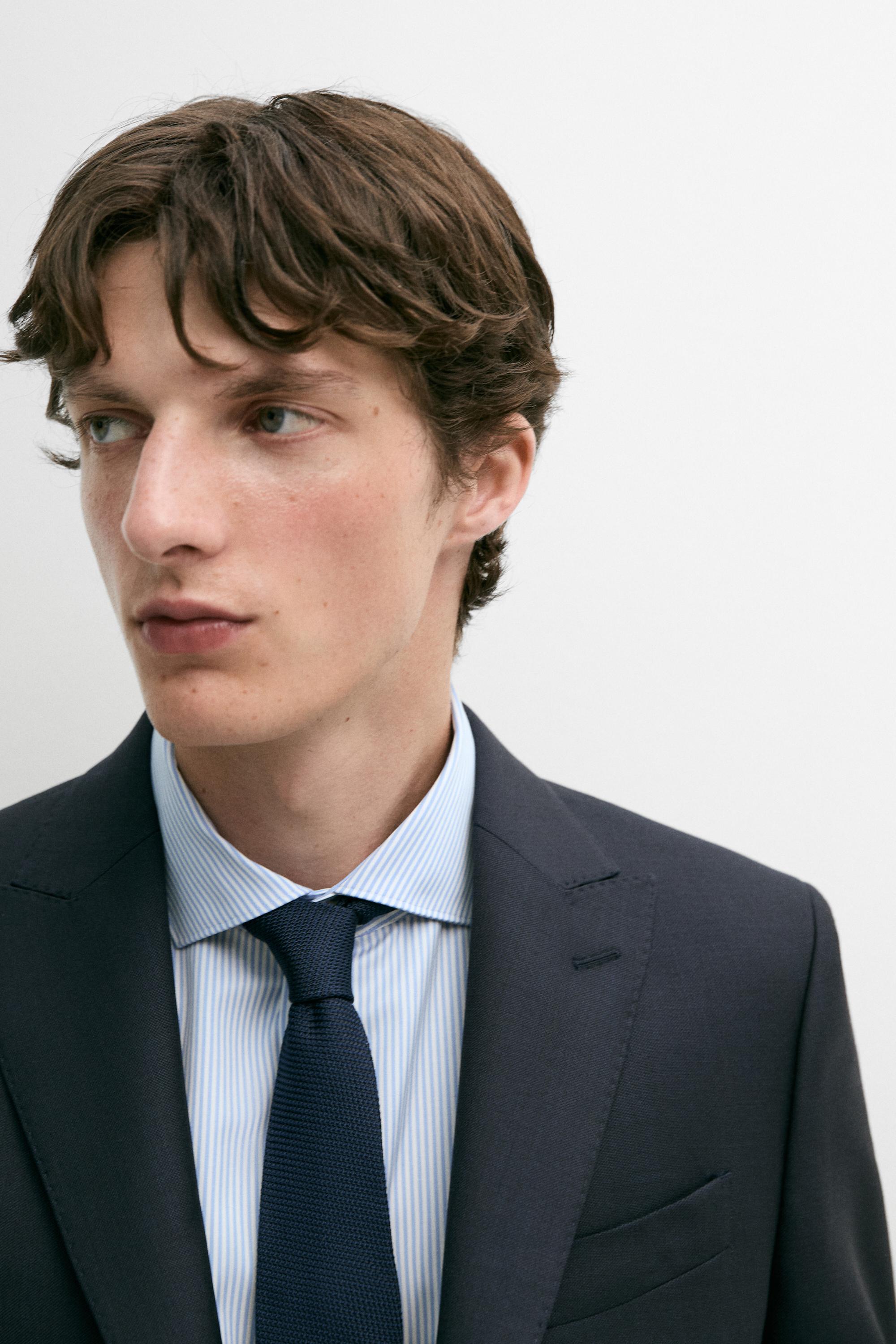 100% wool suit blazer — NAVY BLUE