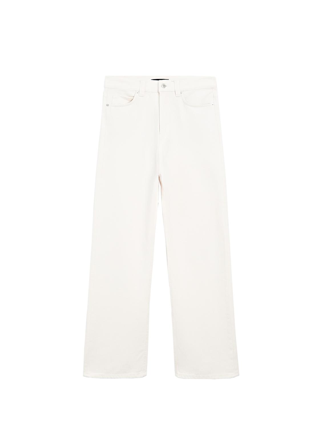 Jeans met hoge taille en wijde pijpen · Lichtblauw, Ecru, Lichtblauw, Donkergrijs, Halfblauw, Ecru, Donkergrijs · Dressy  | Massimo Dutti