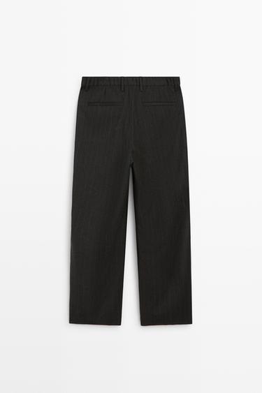 100% wool striped pants — BROWN 6