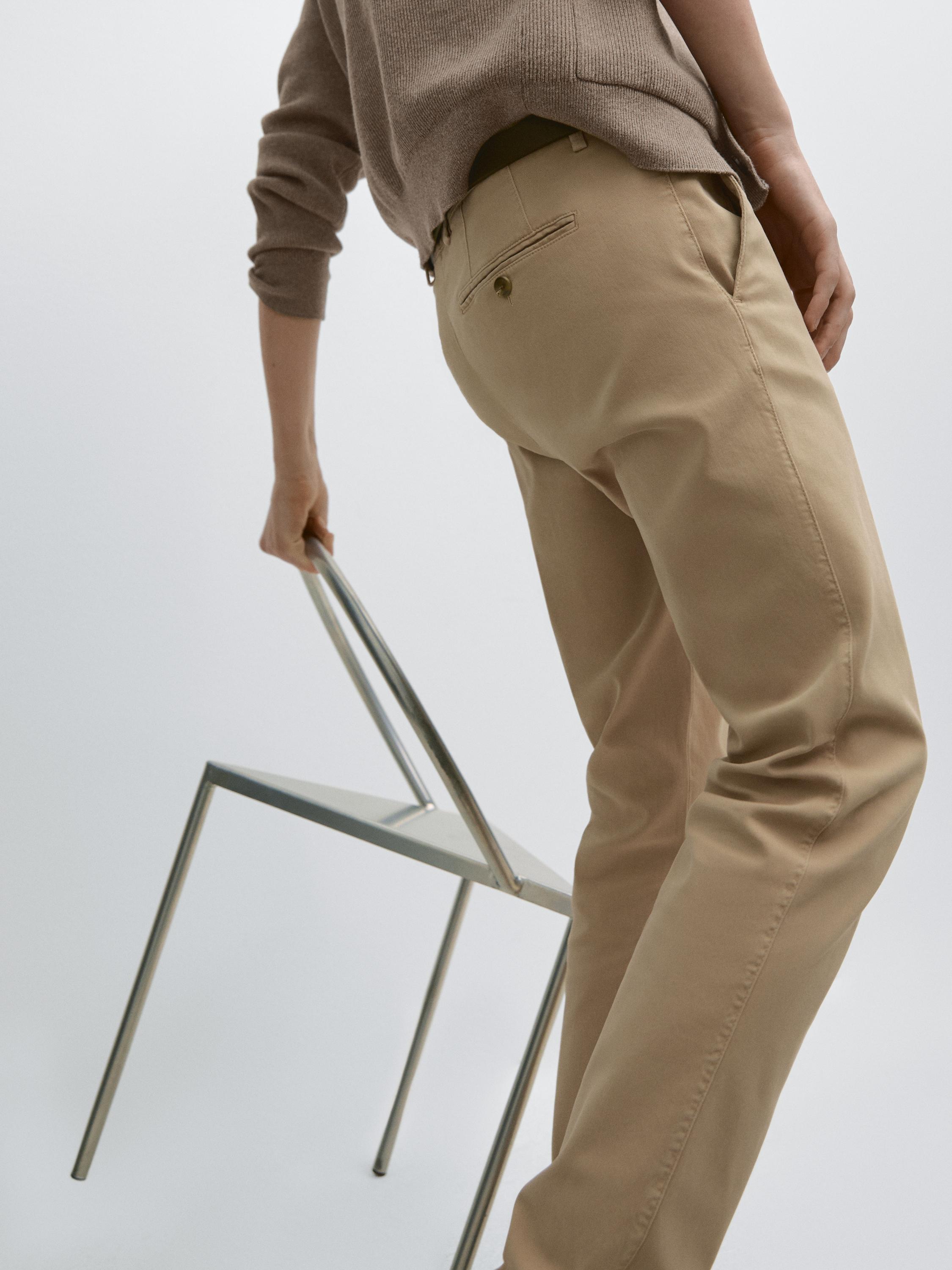 Slim-fit micro-textured trousers — OCHRE
