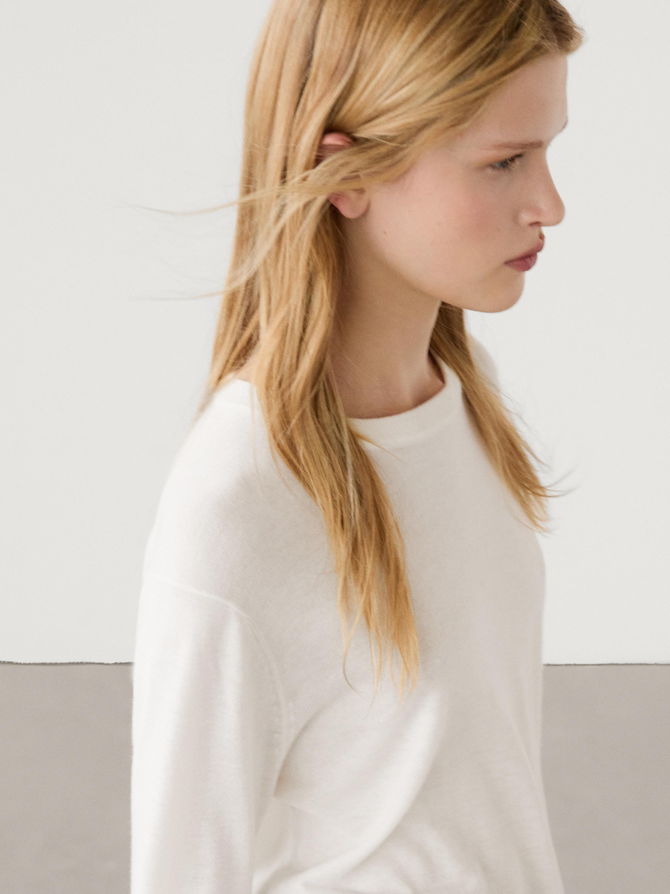 Felt texture knit jumper
