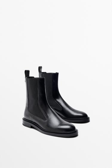 Flat leather Chelsea boots — BLACK 2