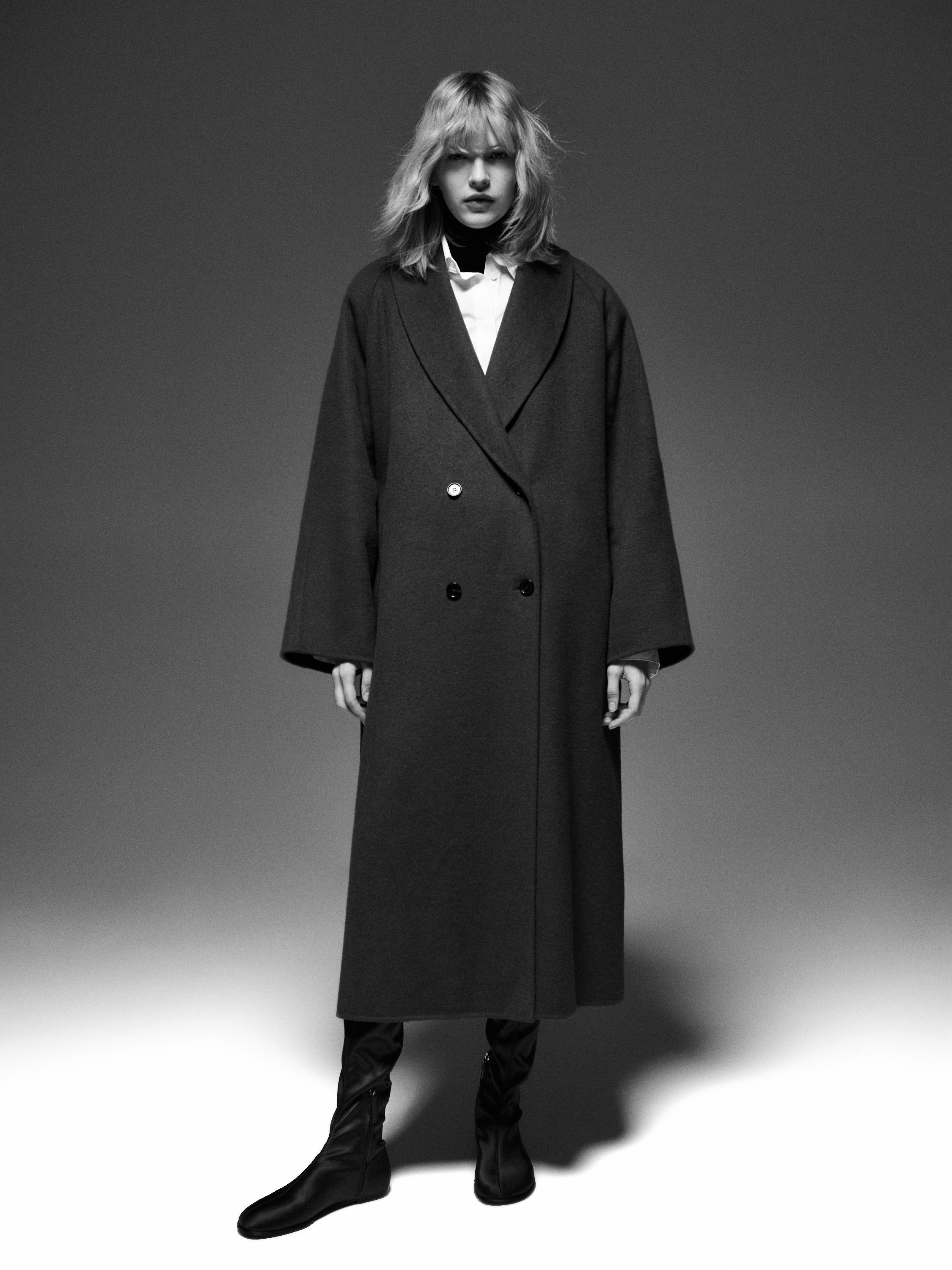 Long wool blend coat