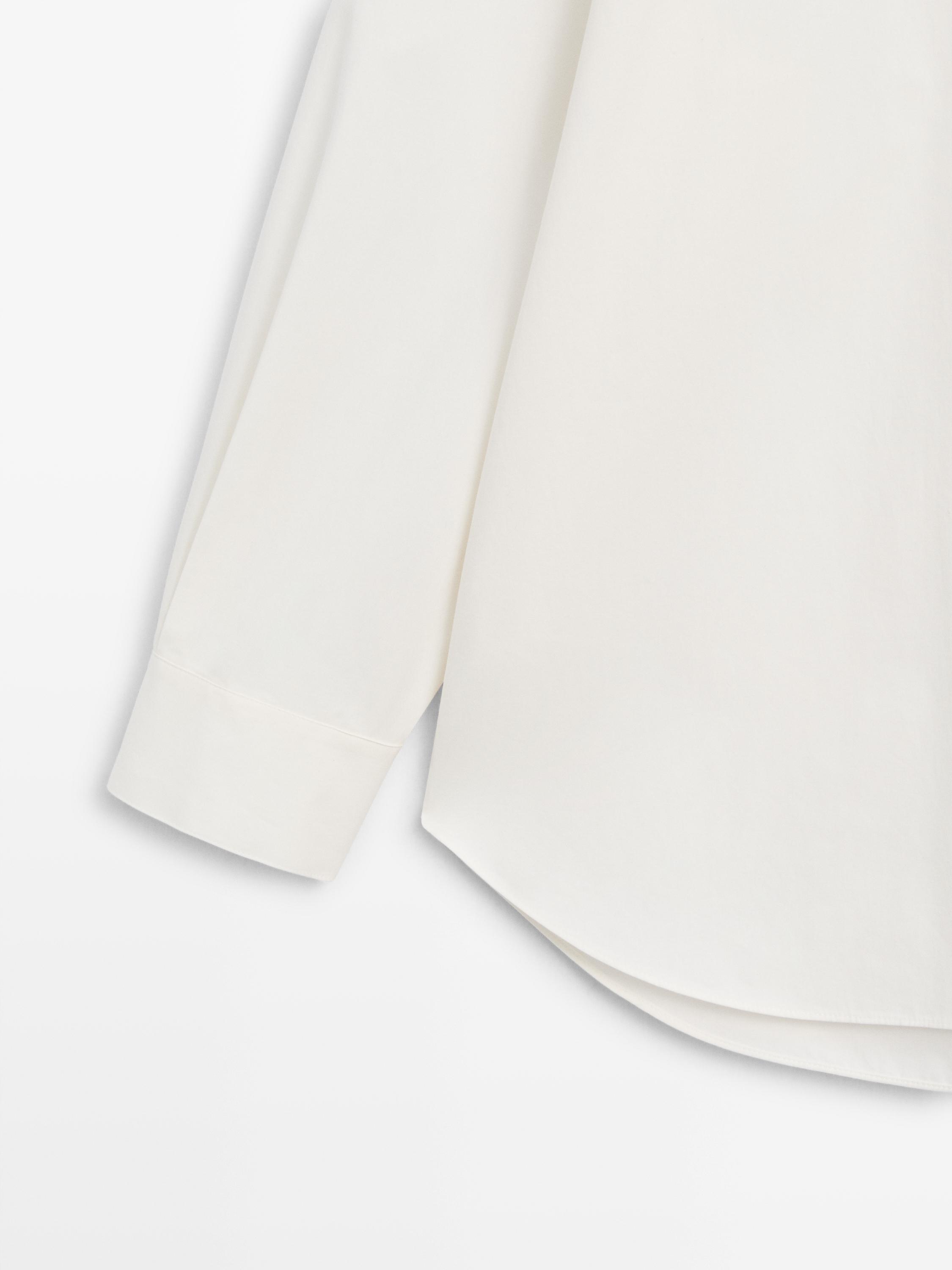 100% cotton shirt with button details — Off white