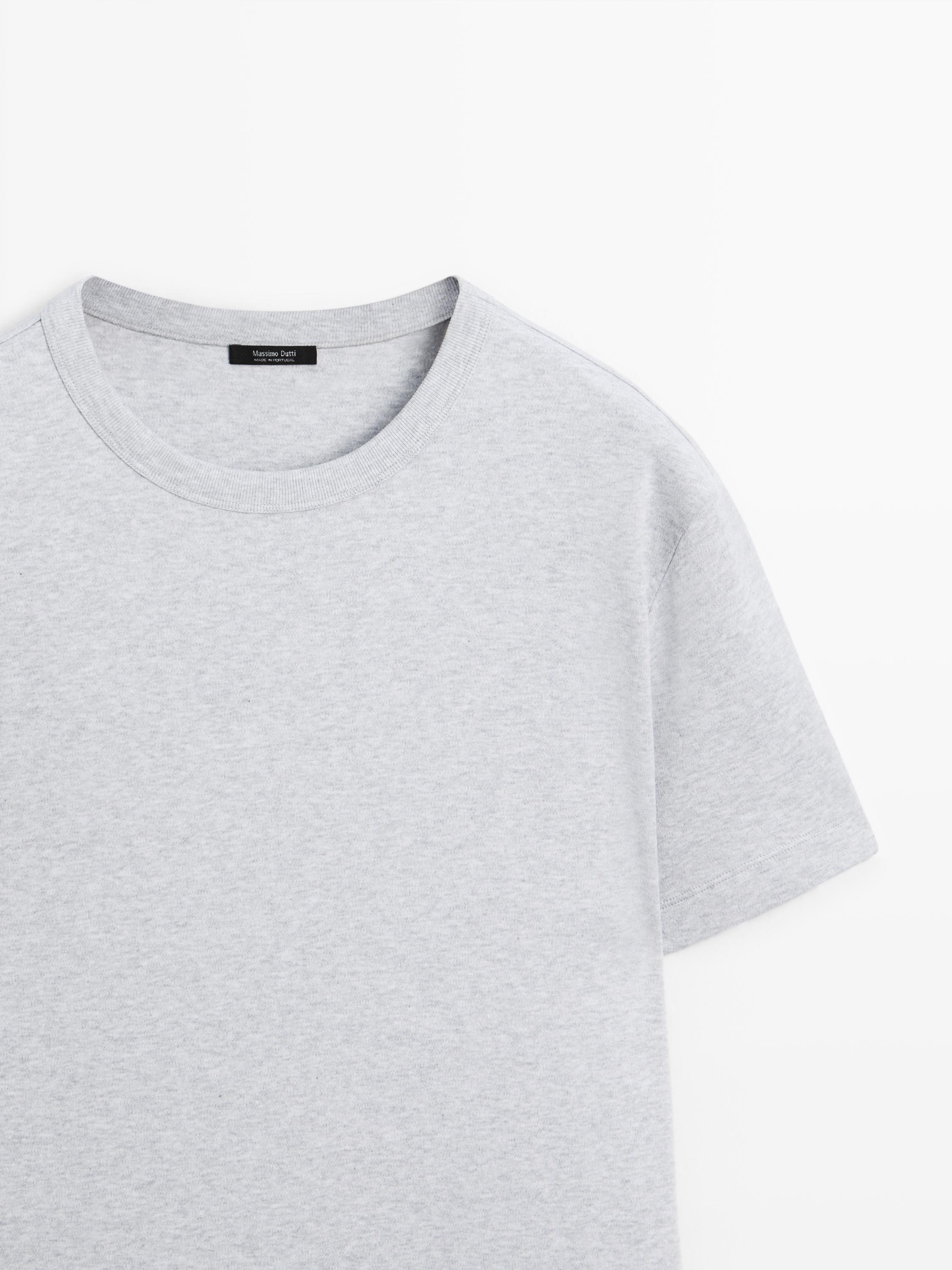 100% cotton short-sleeve T-shirt — GREY MARL
