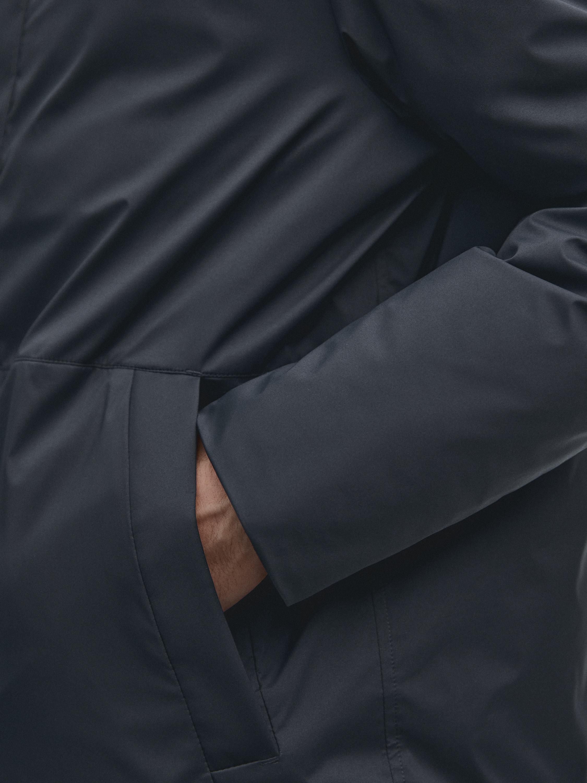 Short water-repellent puffer jacket — DARK NAVY