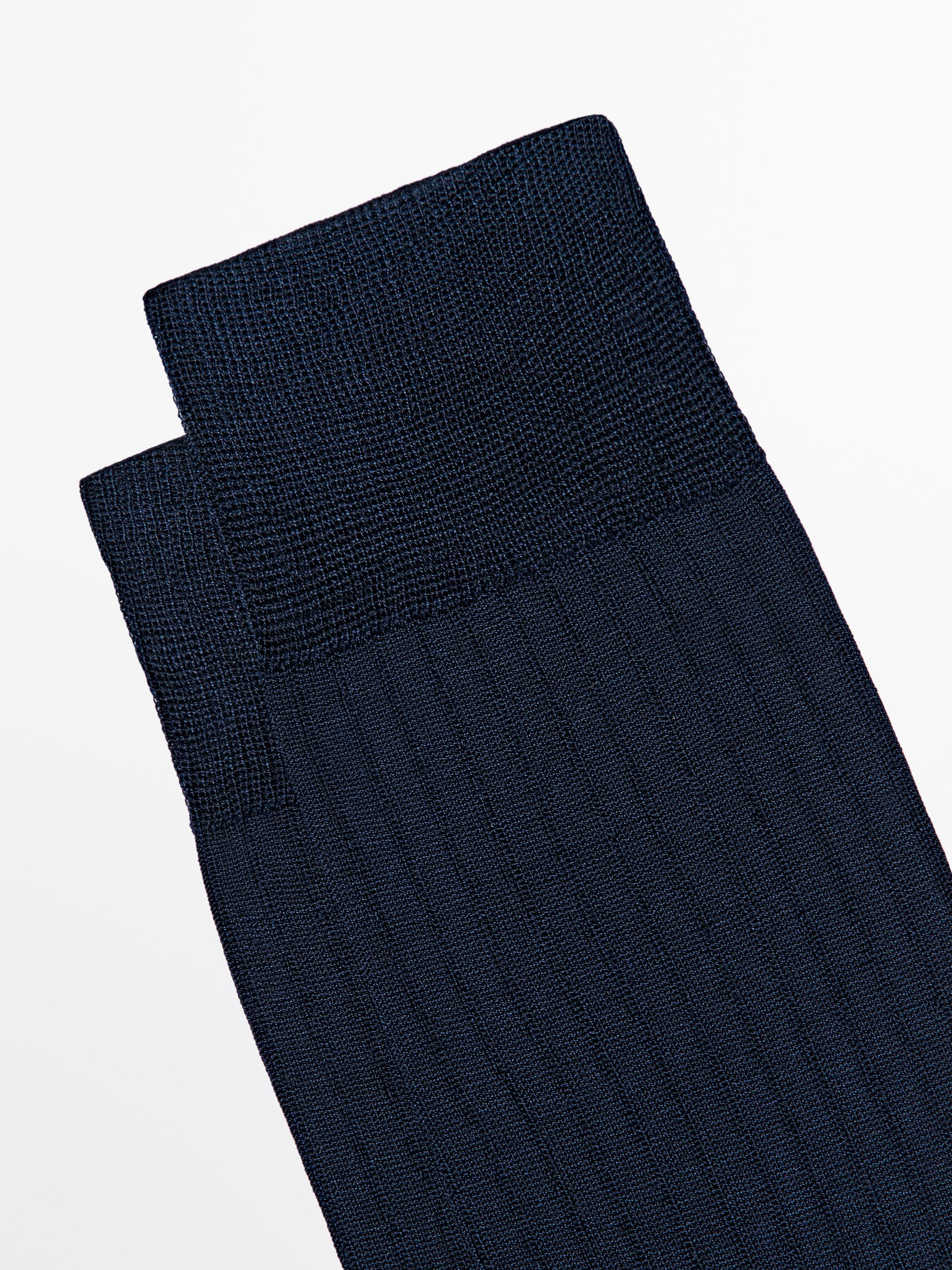 Ribbed smart socks — NAVY BLUE