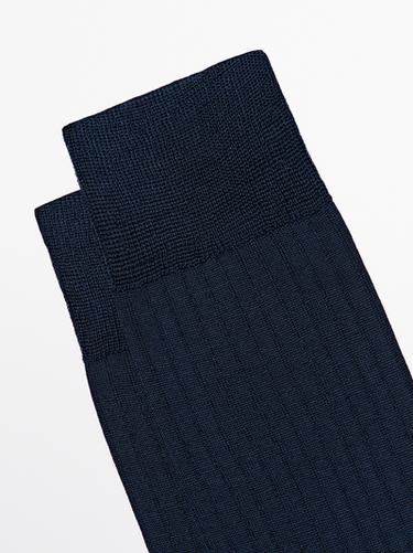 Ribbed smart socks — NAVY BLUE 4
