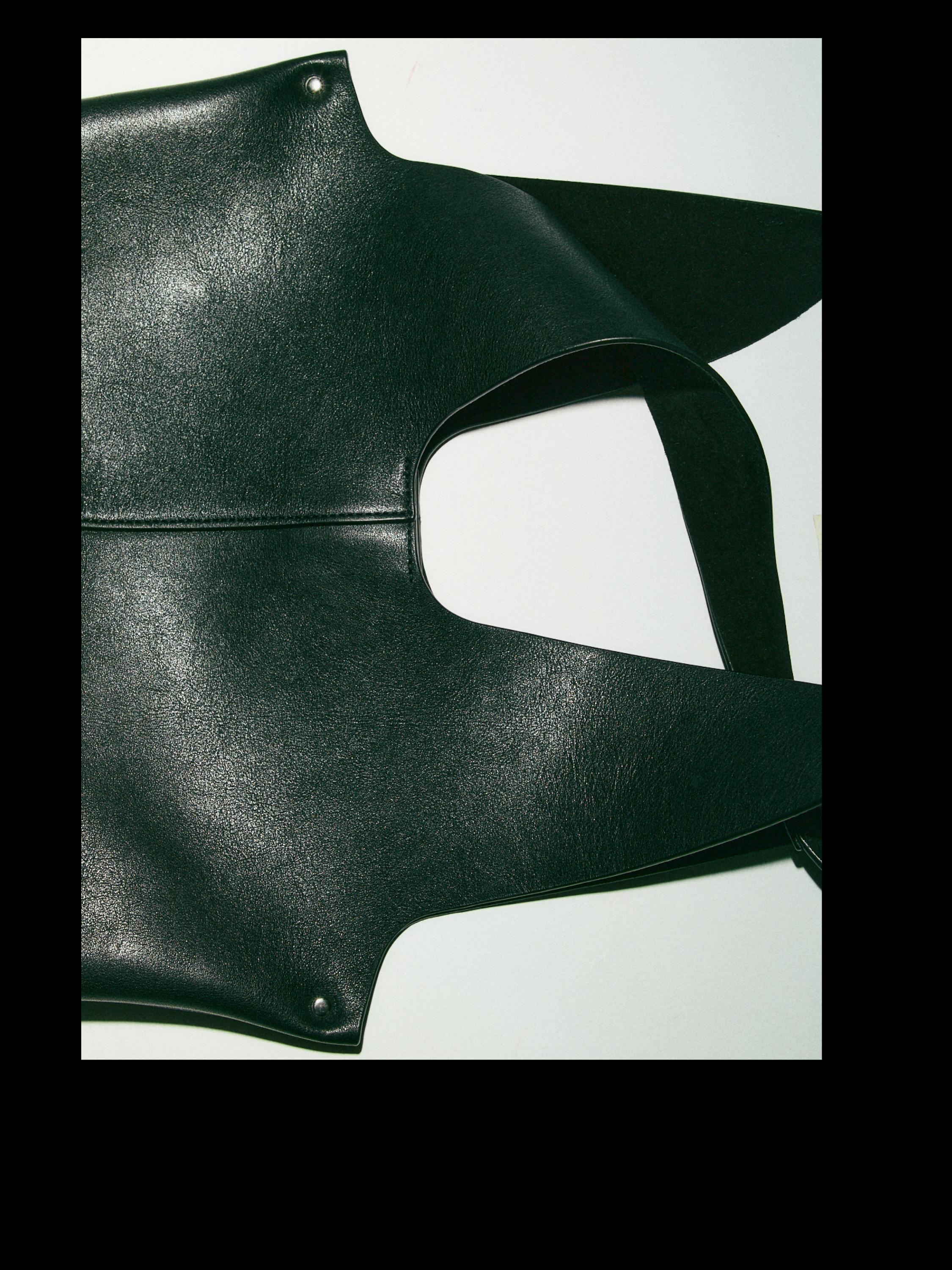 Nappa leather tote bag — BLACK