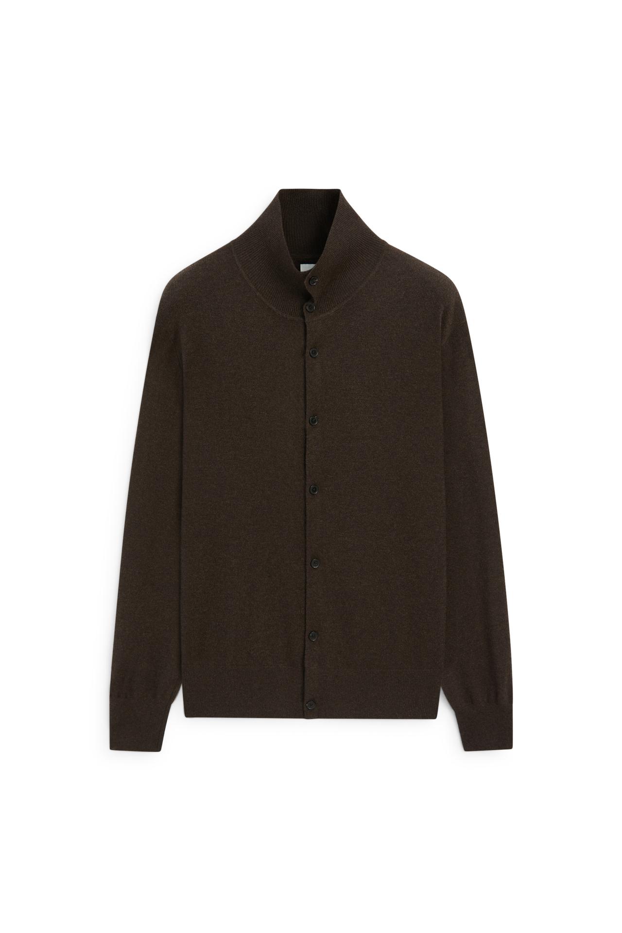 Wool blend button-up knit cardigan - LIMITED EDITION — Chocolate