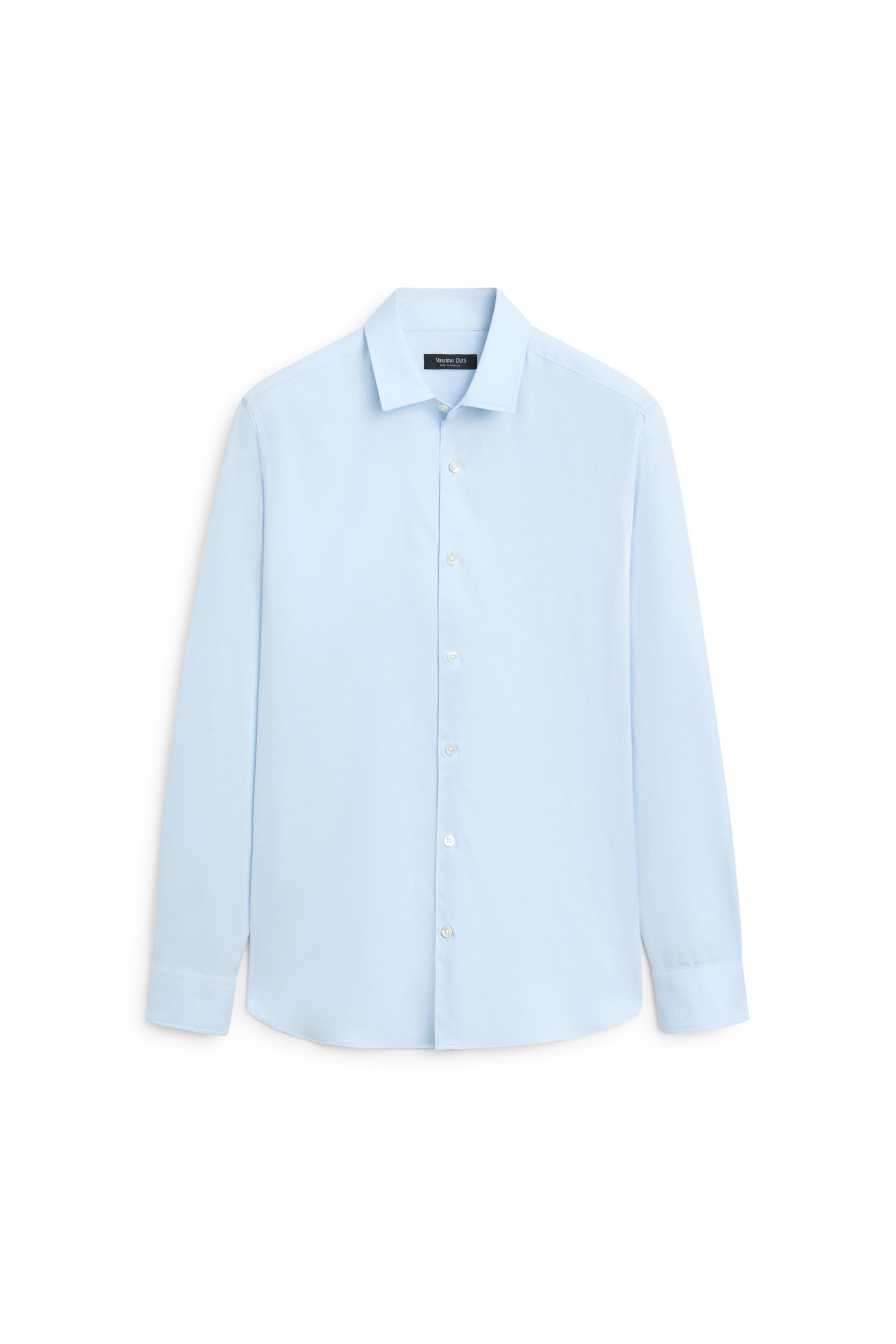 100% Cotton Twill Regular Fit Shirt — Sky blue