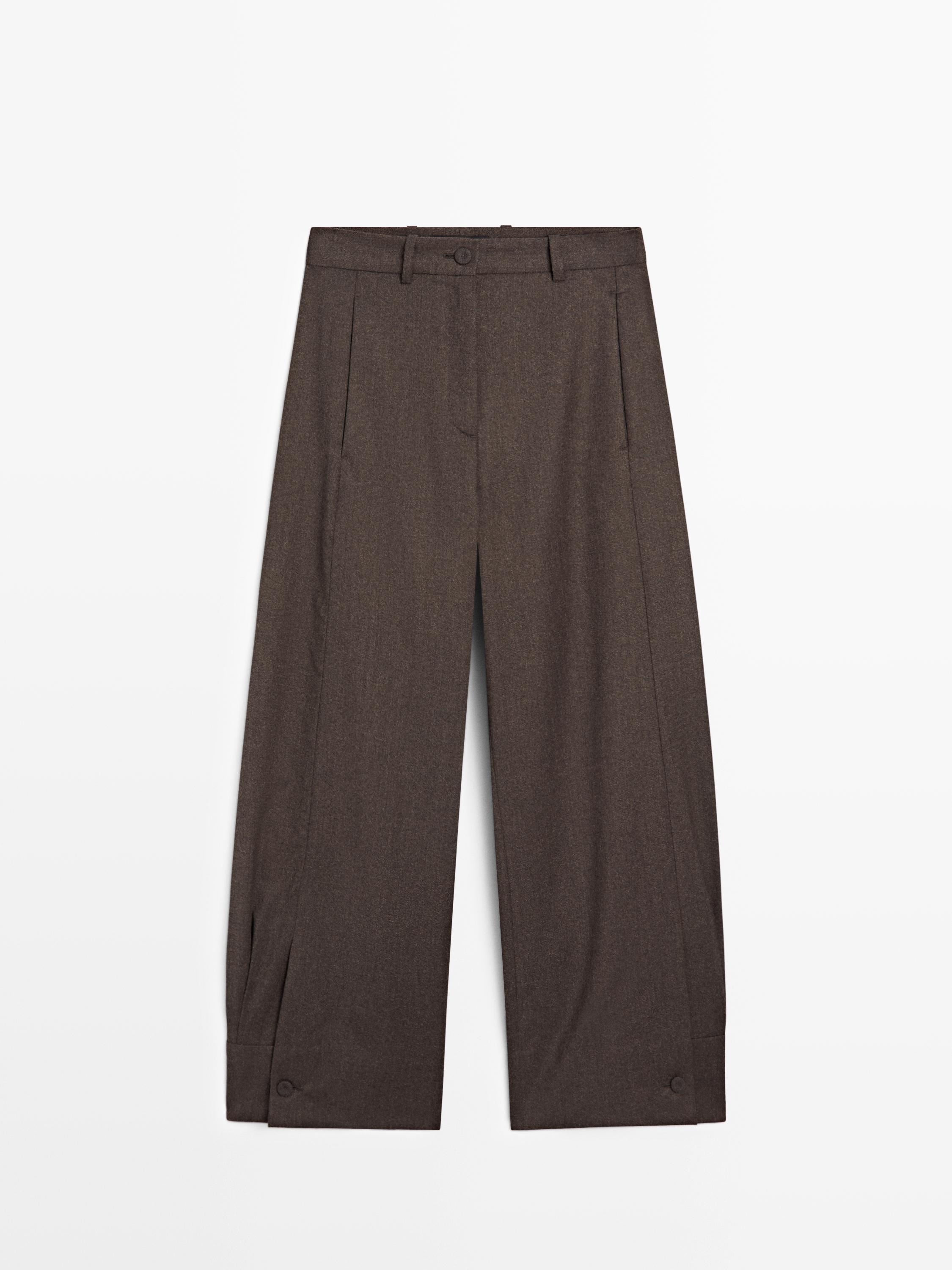 Pantalon barrel fit 100 % laine