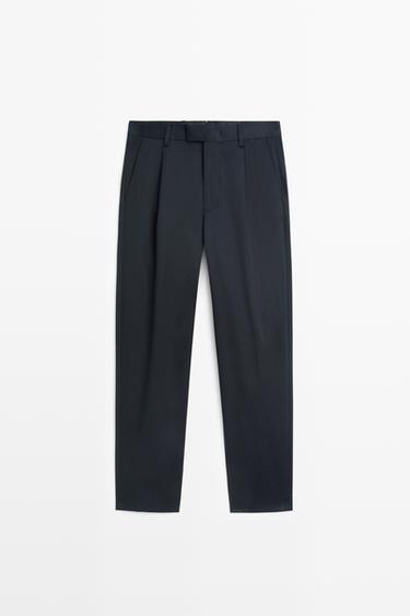 100% cotton darted pants — INK BLUE 2