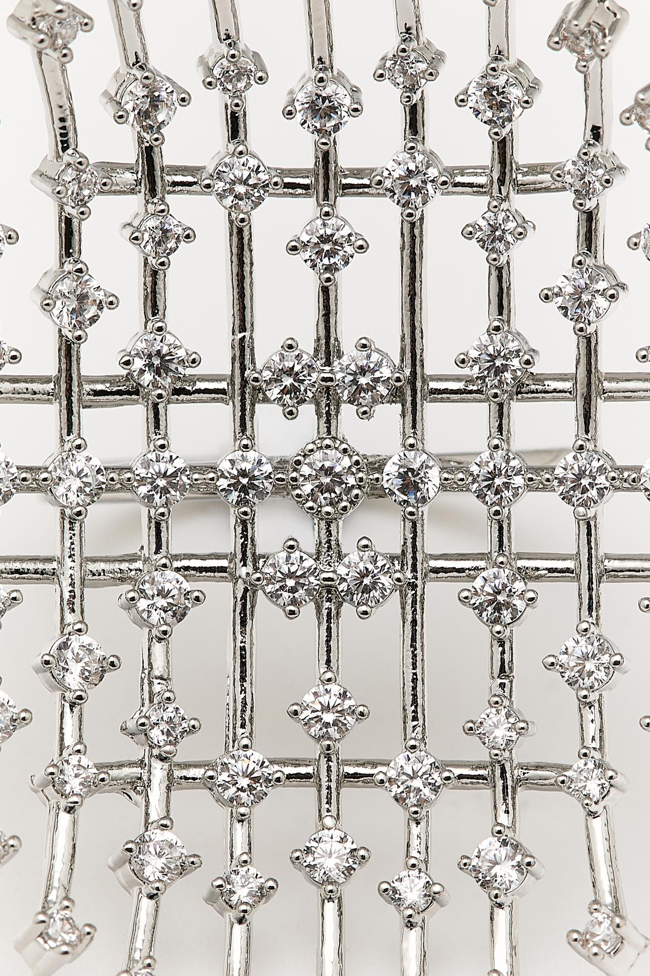 Panoramic rhinestone ring — SILVER