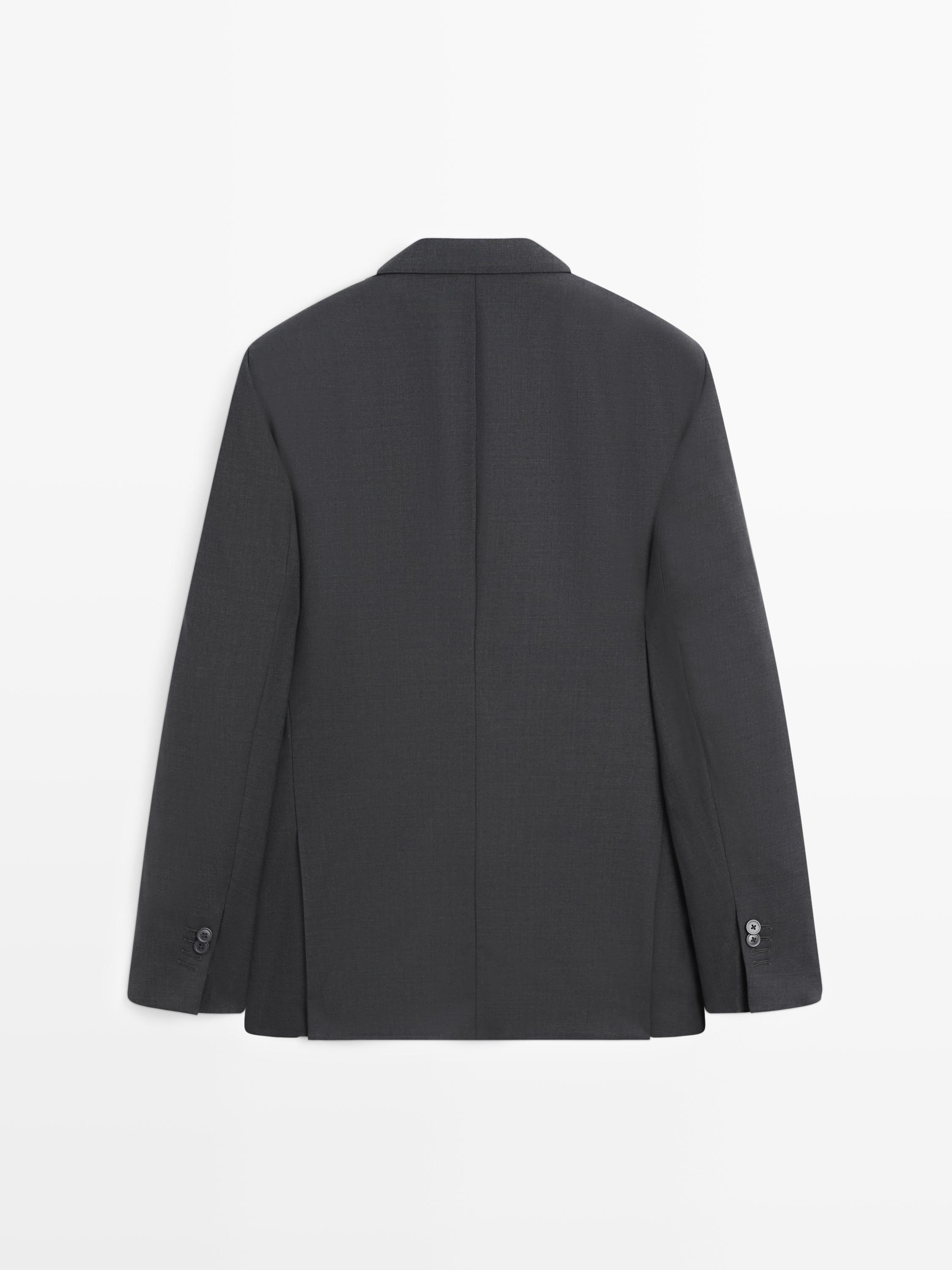 100% cool wool suit blazer — CHARCOAL