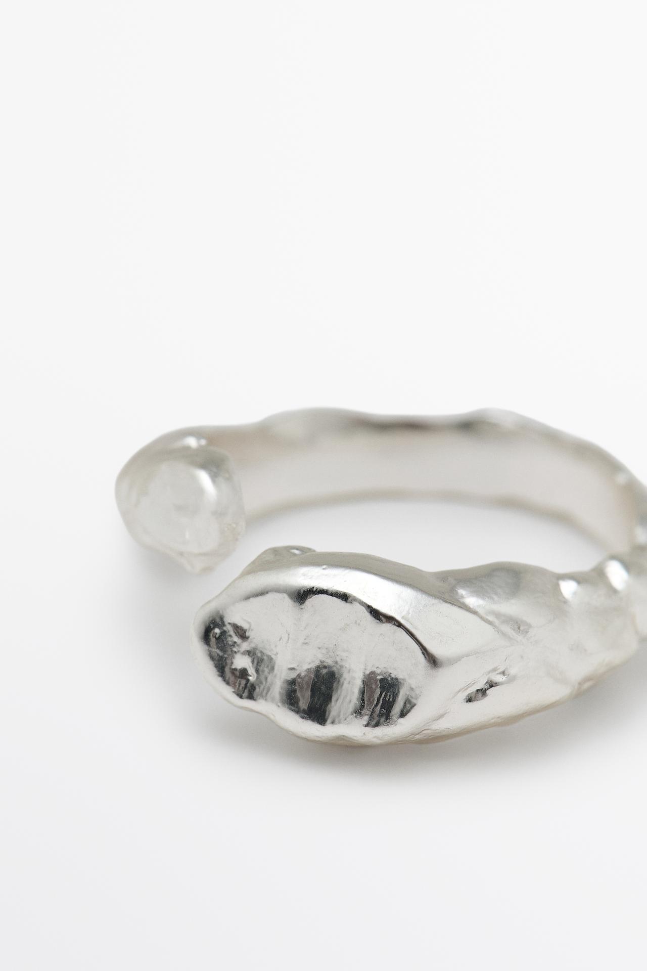 Textured open ring — SILVER