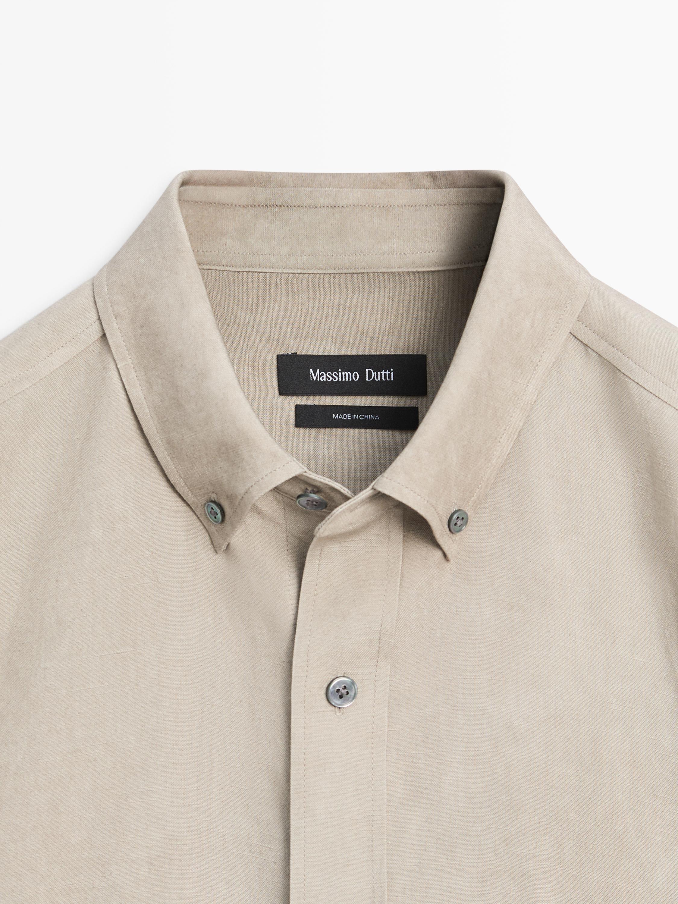 Flowing shirt with pocket — BEIGE