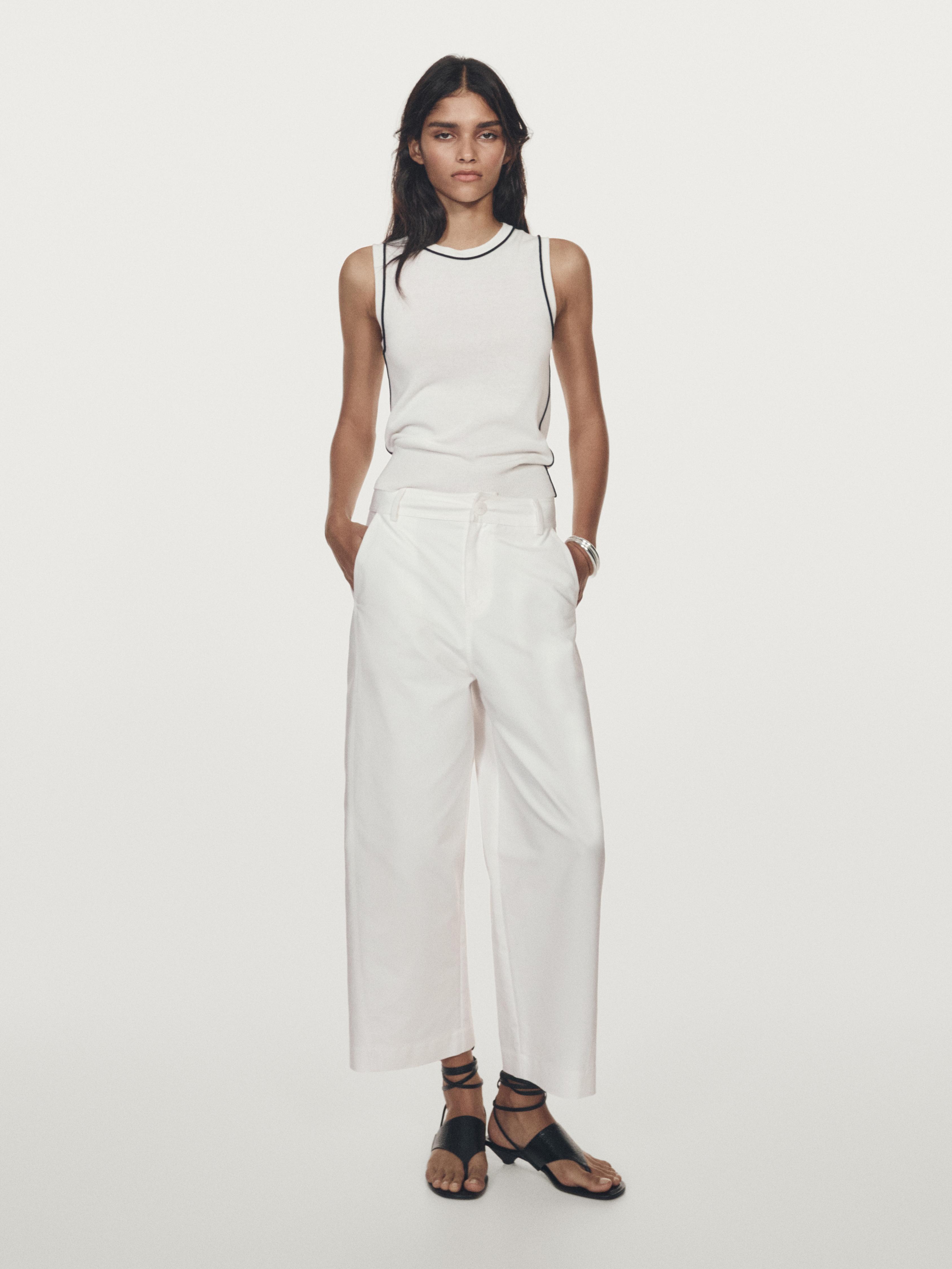 Knit top with contrast detail