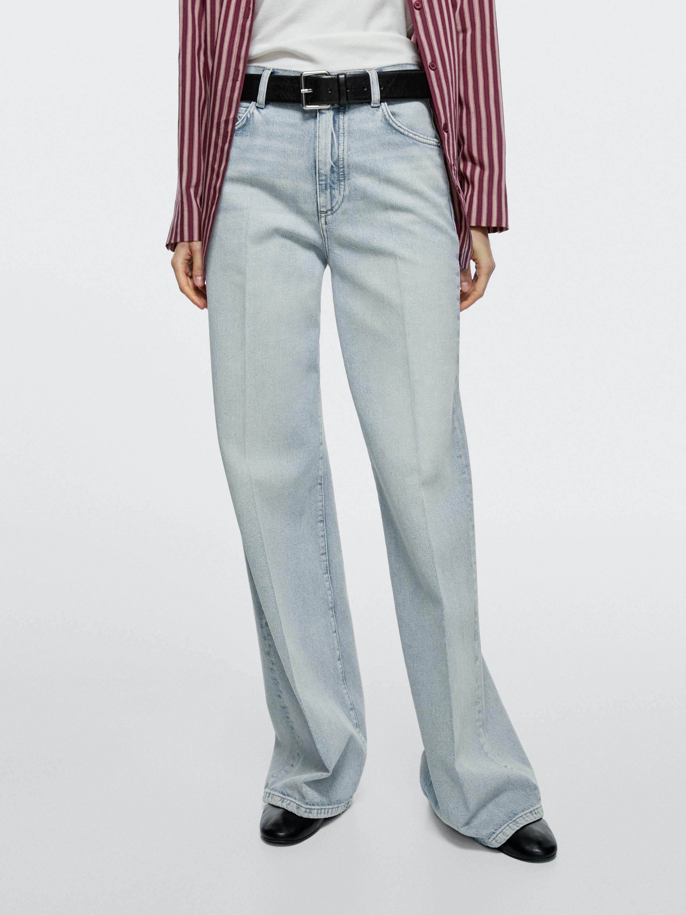 High-waist palazzo jeans — Light Blue