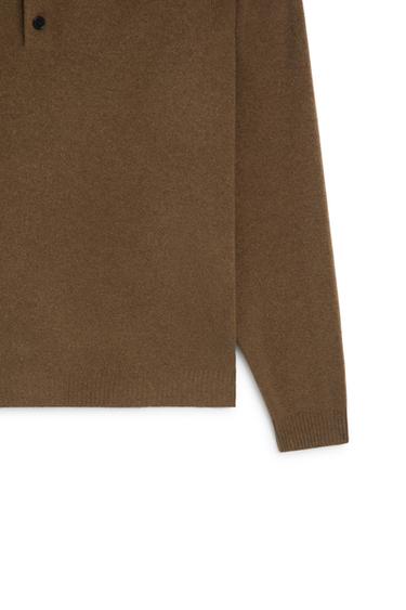 100% wool knit polo sweater - LIMITED EDITION — BROWN MARL 8