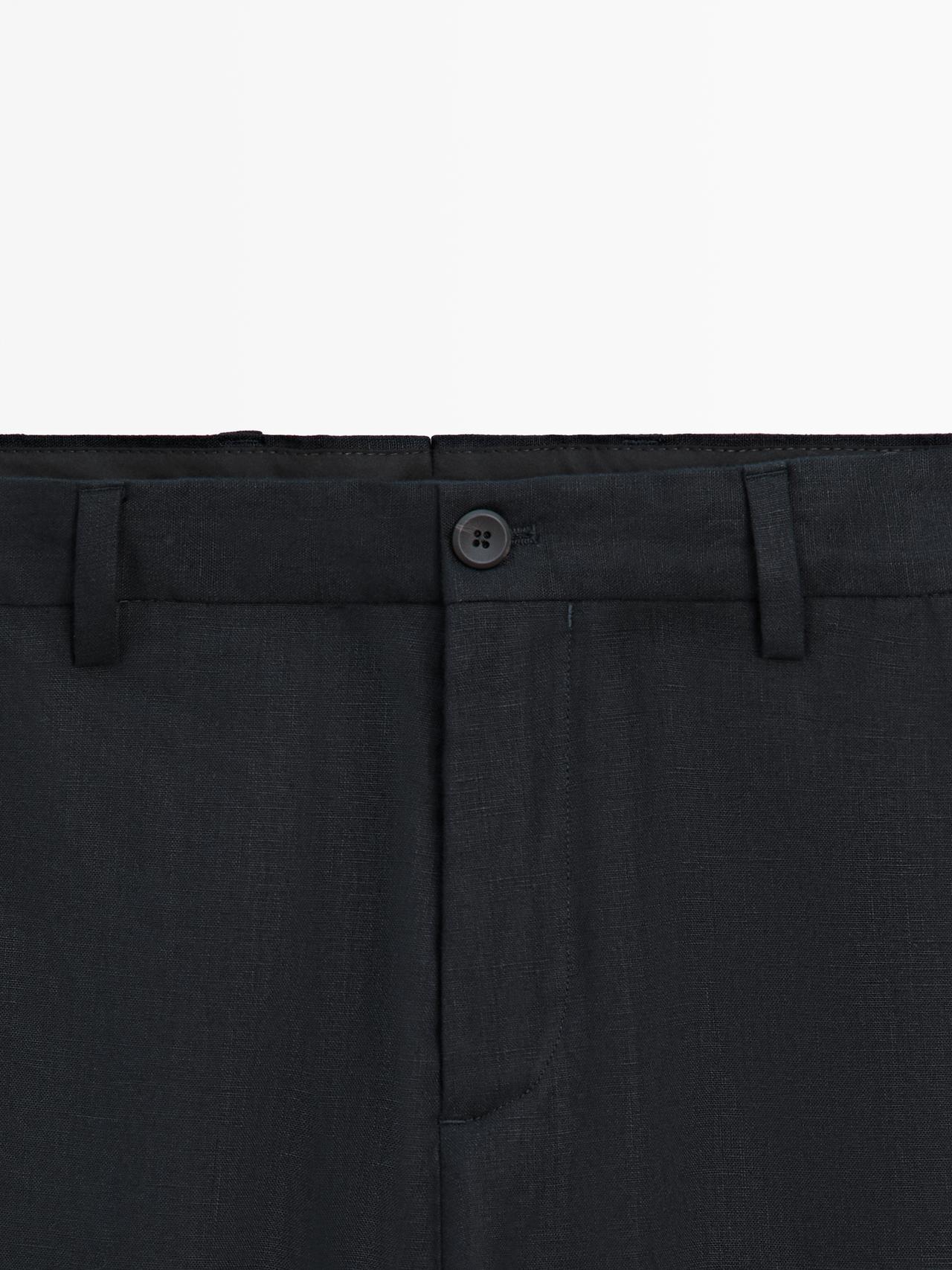 Linen suit trousers — NAVY BLUE