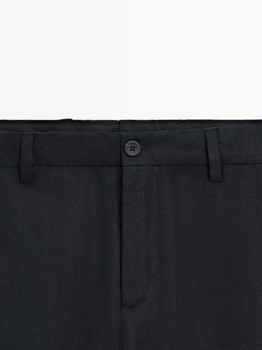 Linen suit trousers — NAVY BLUE 4