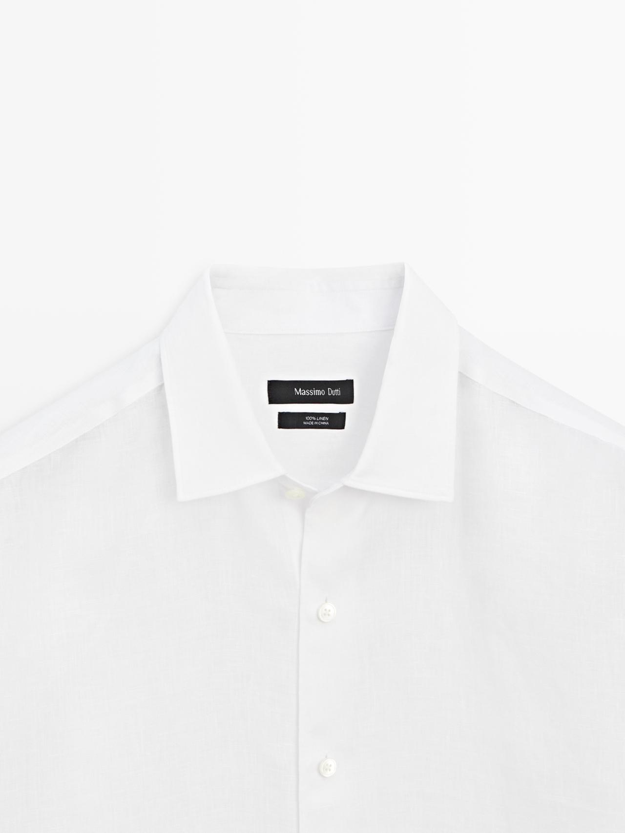 Extra fine regular fit linen shirt — WHITE