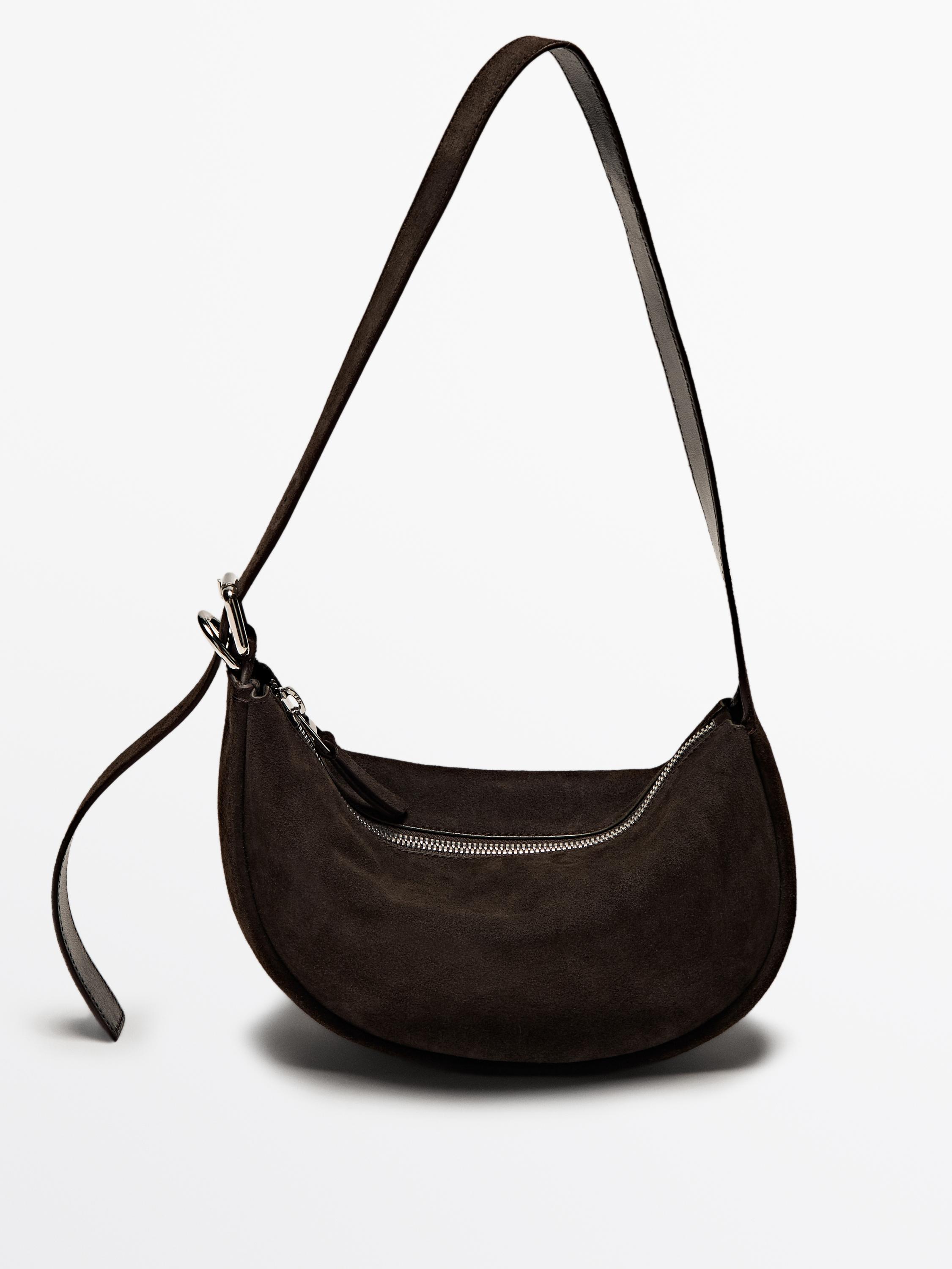 Split leather shoulder bag