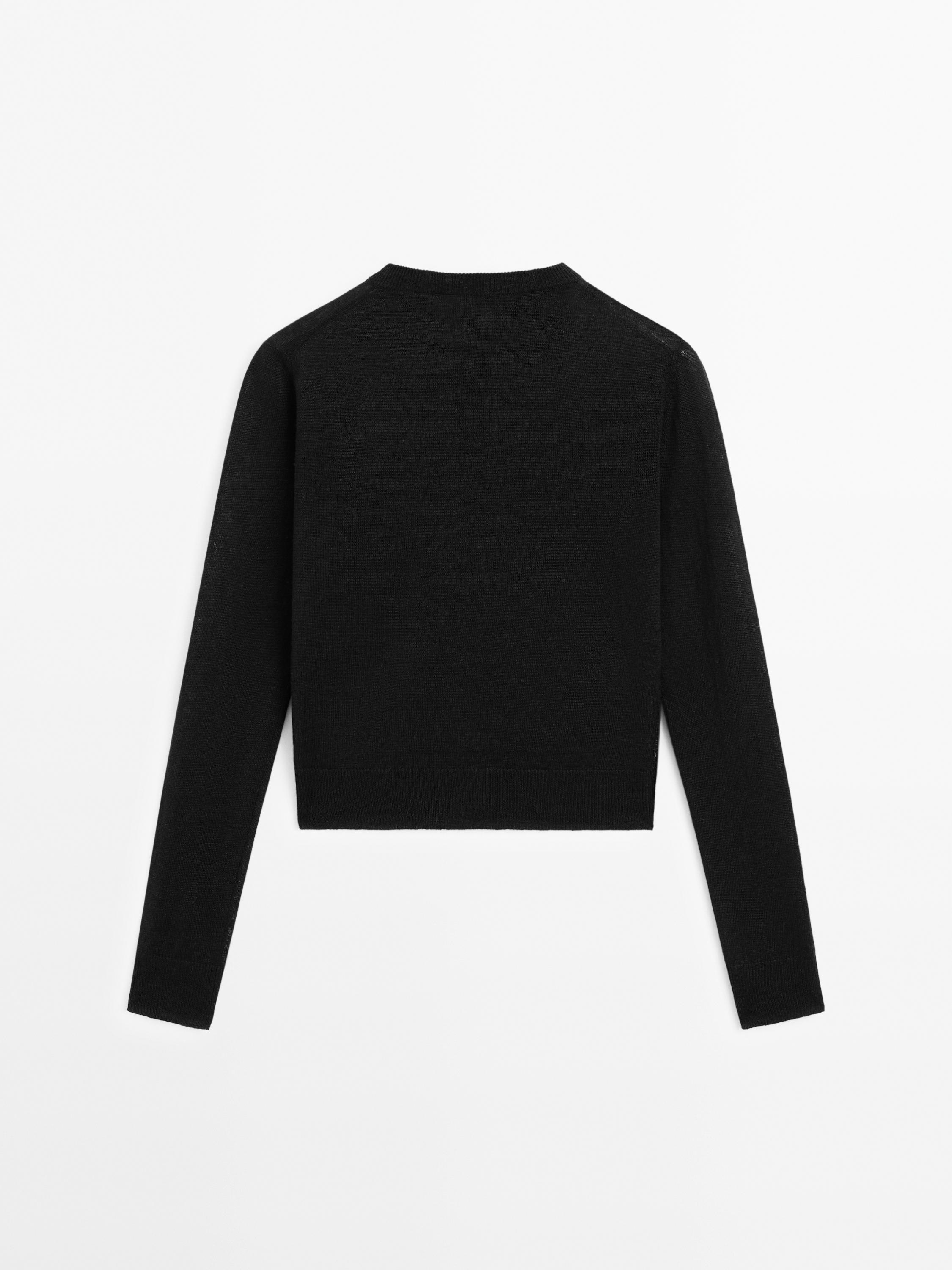 100% linen fine knit cardigan