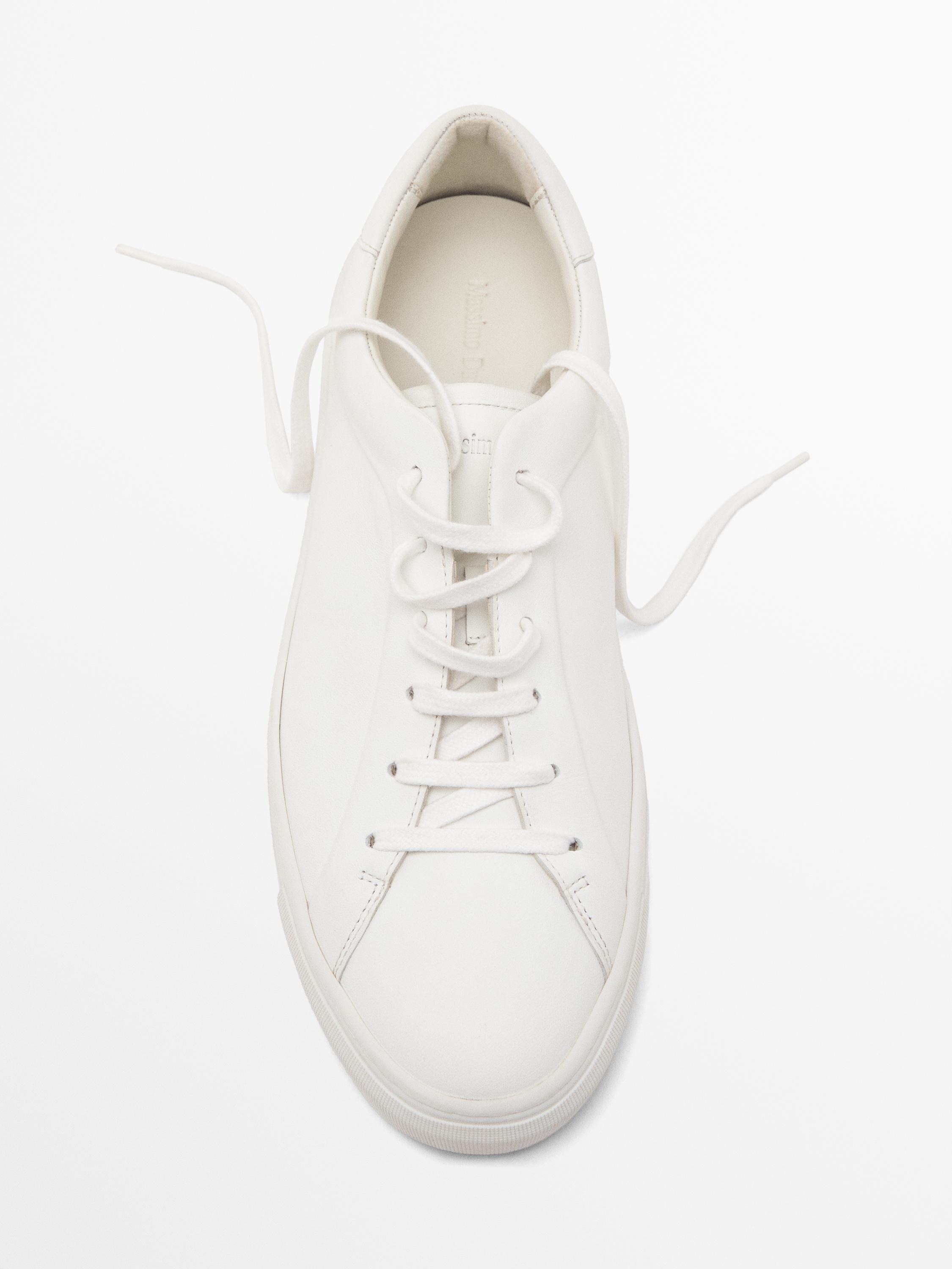 Split suede trainers — WHITE