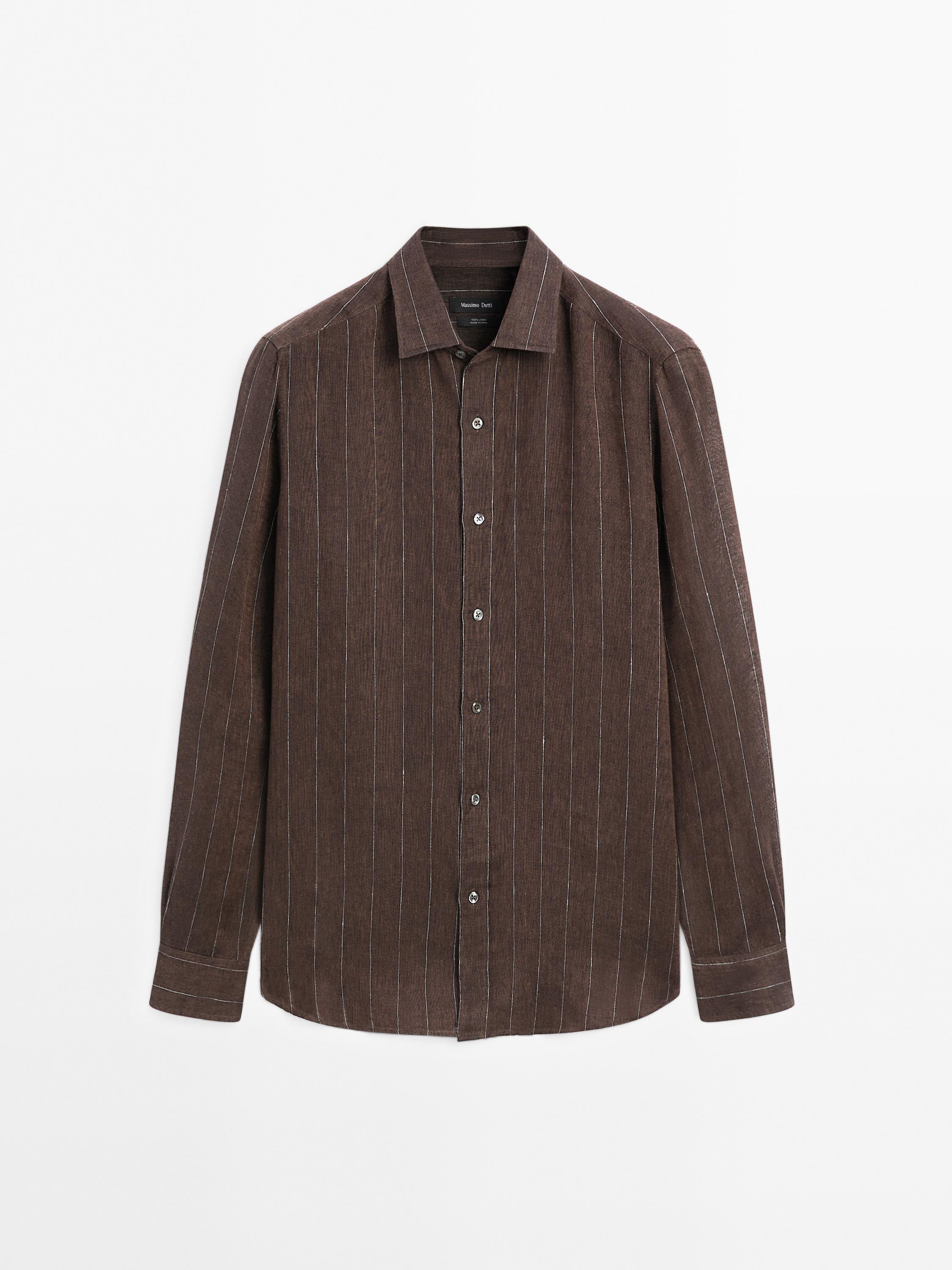 100% linen pinstripe shirt