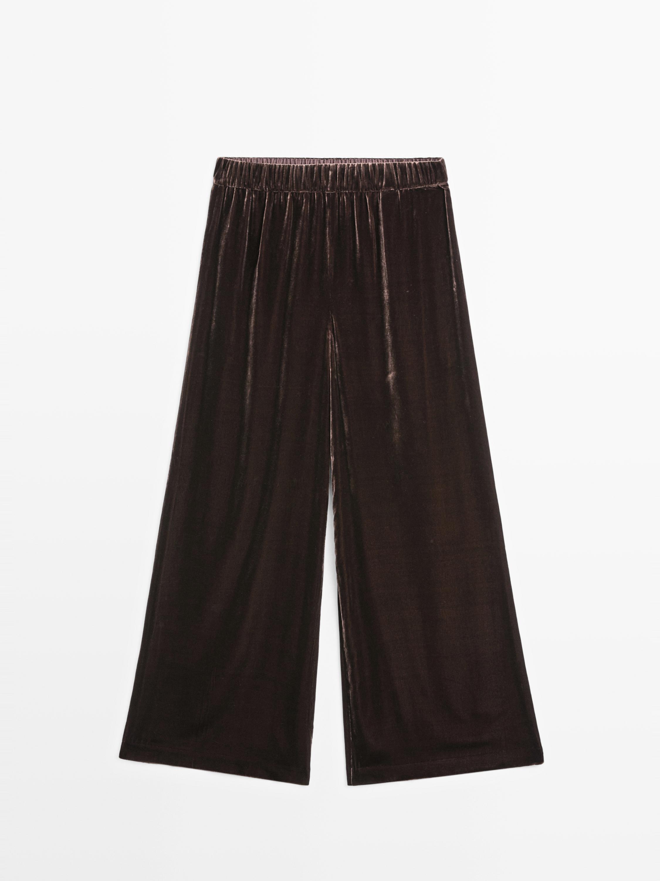 Pantalon large en velours