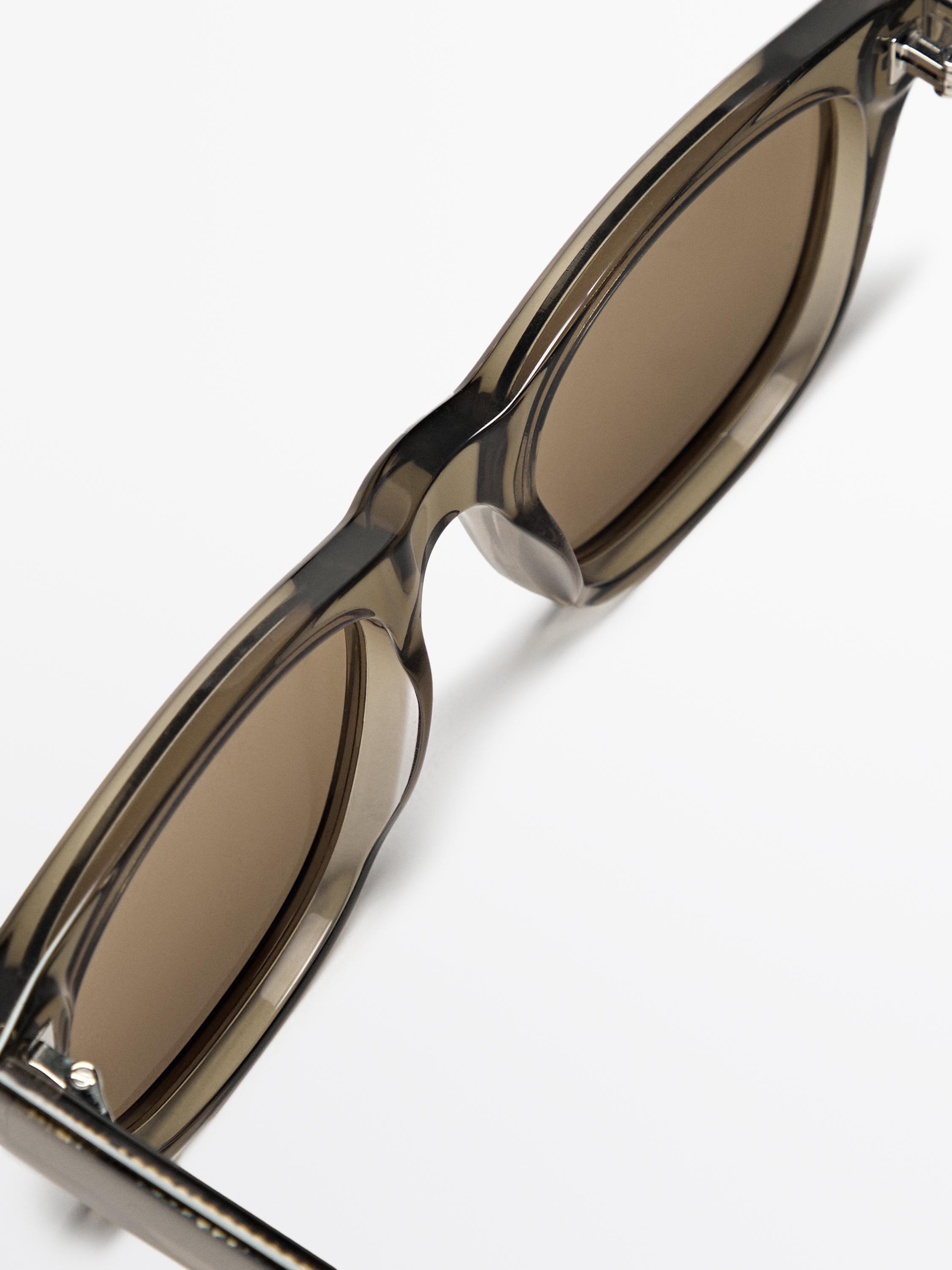 Rectangular resin sunglasses