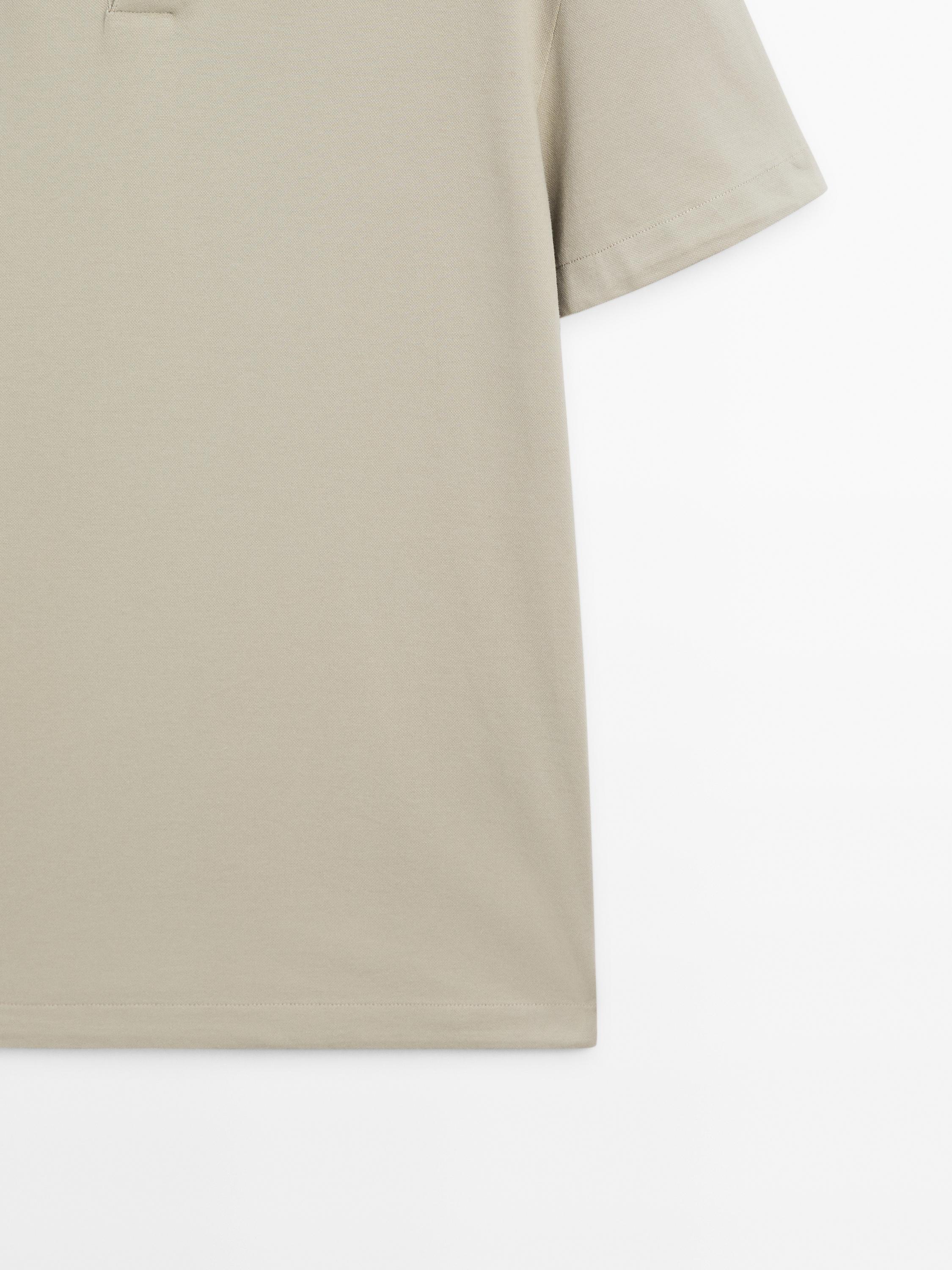 Cotton blend short sleeve polo shirt