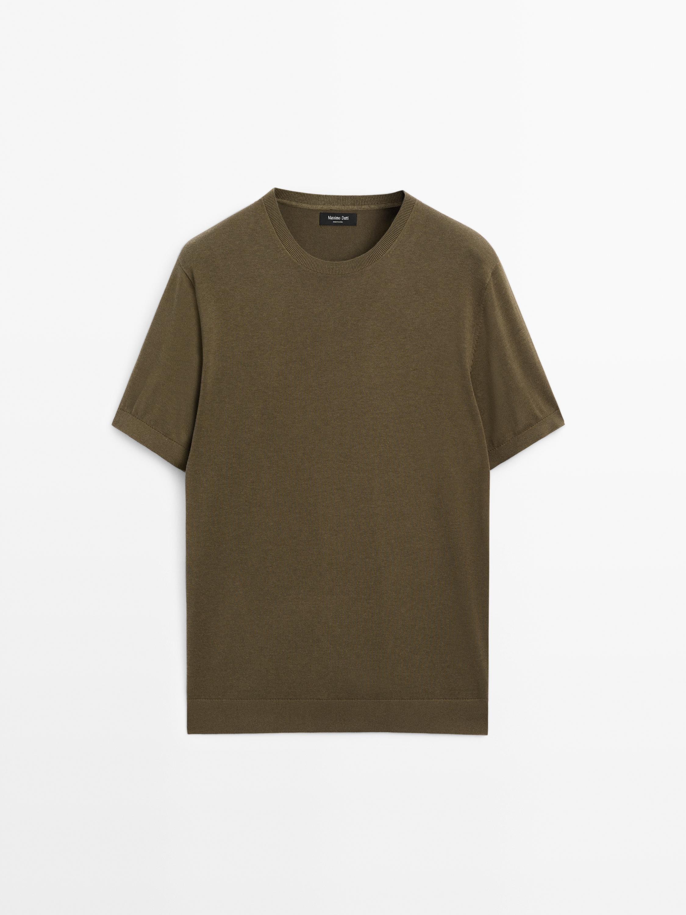 Cotton blend crew neck T-shirt