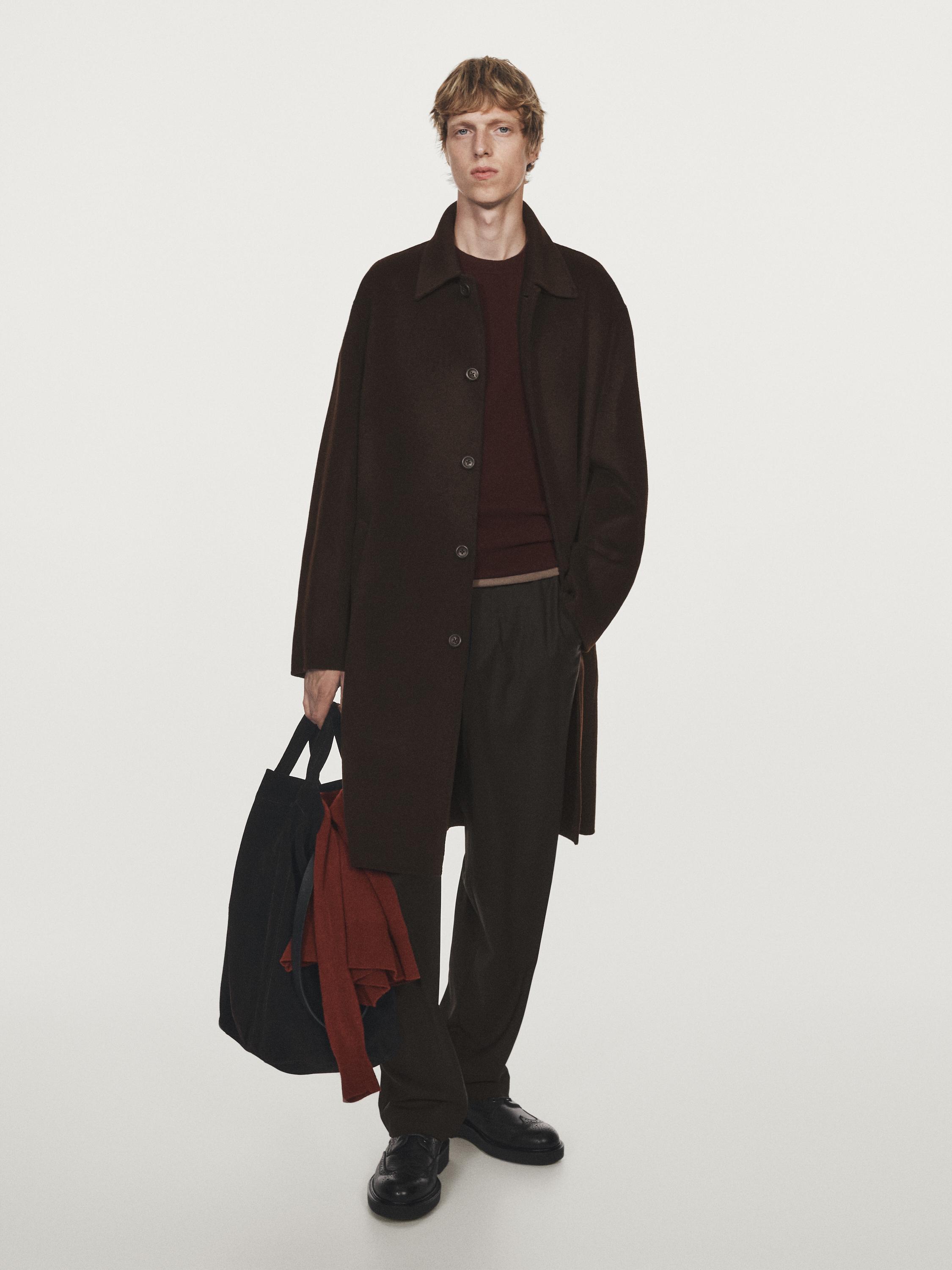 Long wool blend coat