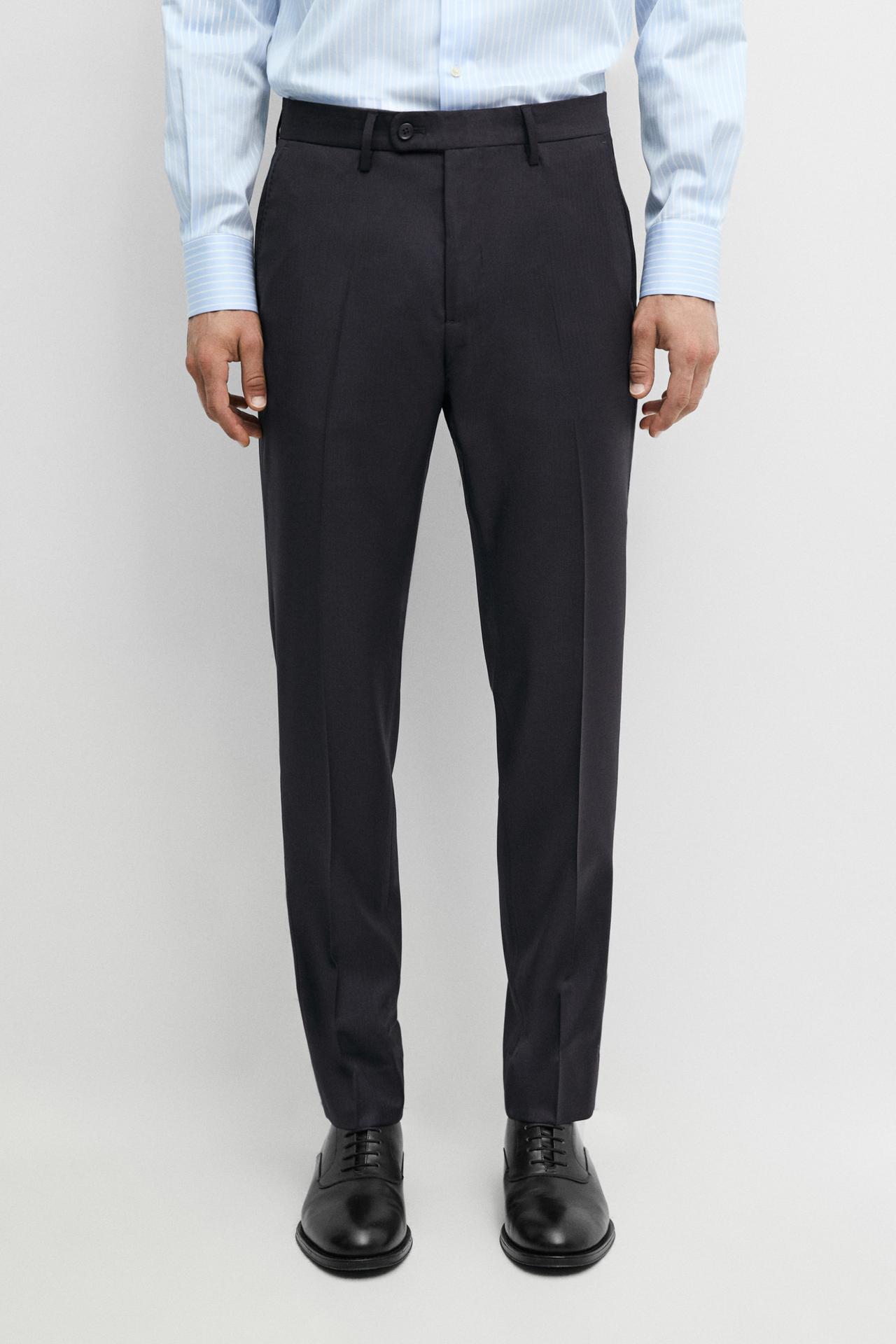 Cold wool suit trousers — NAVY BLUE