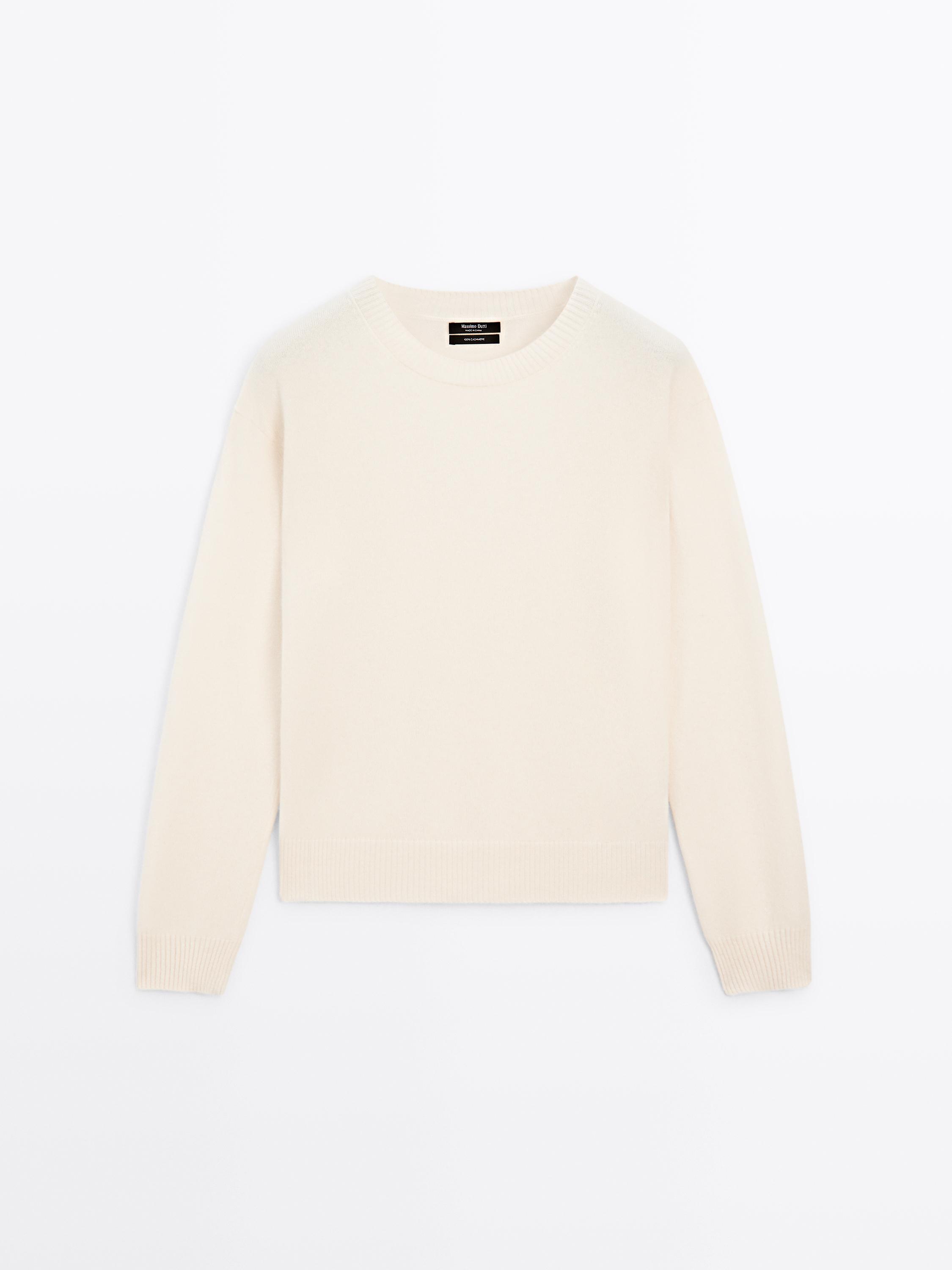 100% cashmere crew neck sweater