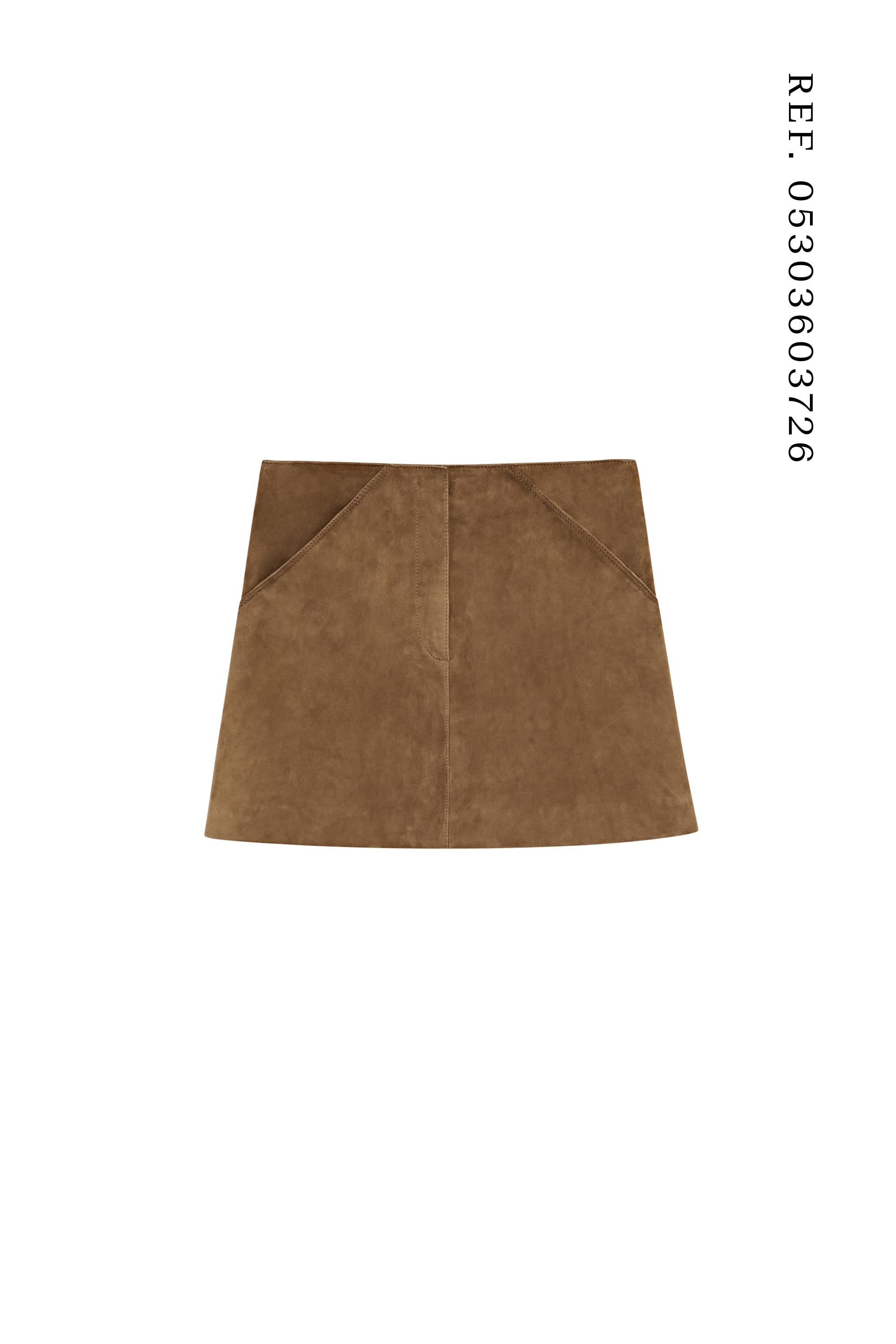 Suede leather mini skirt — Washed