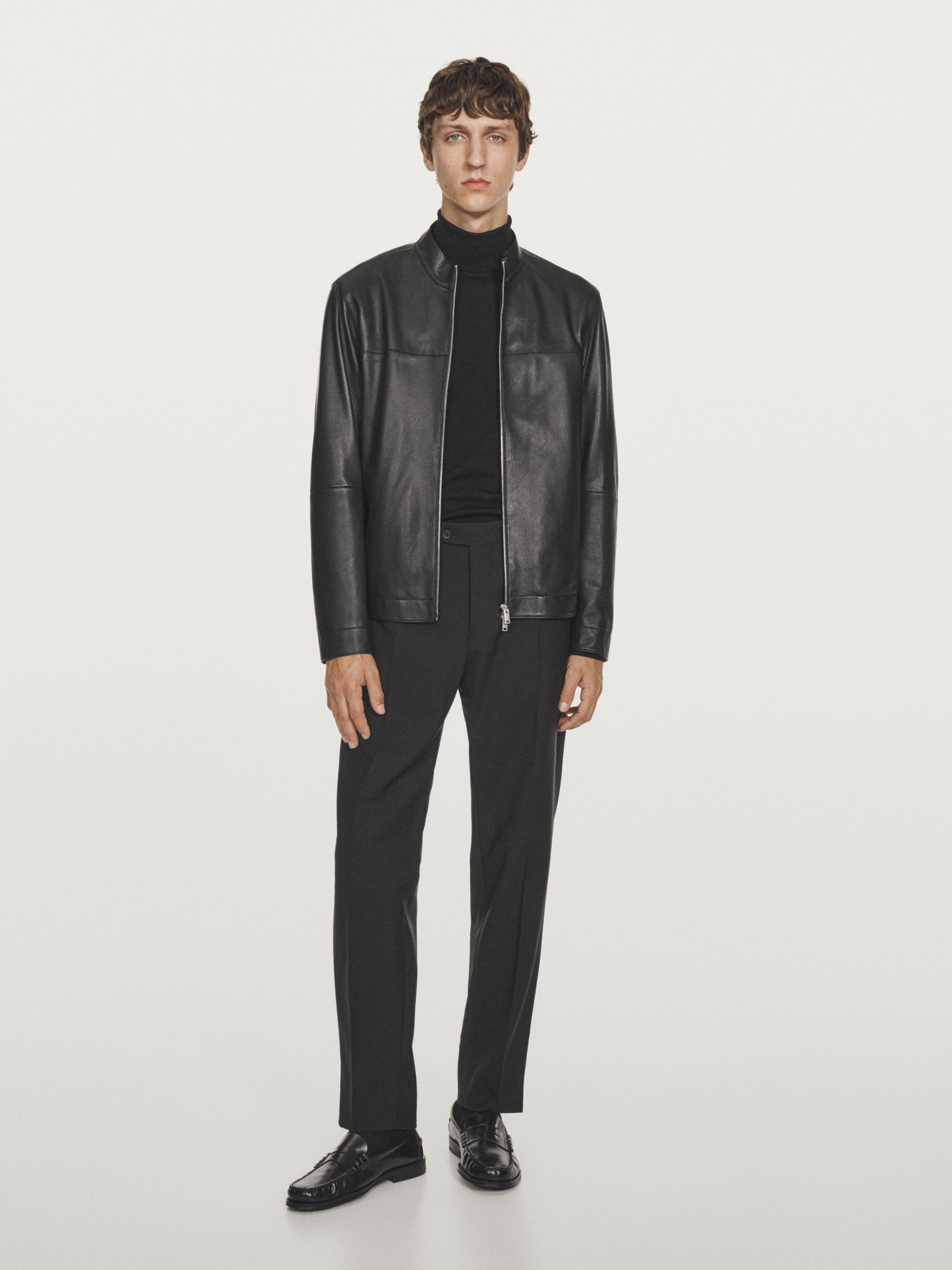 Nappa sheepskin jacket — BLACK