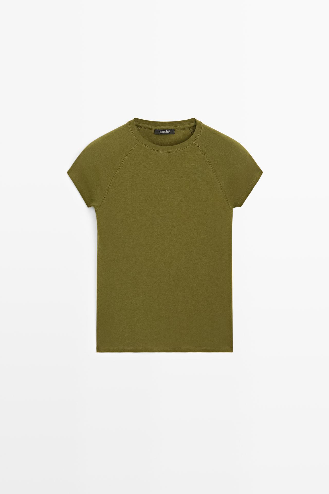 Short Sleeve Raglan T-Shirt — KHAKI