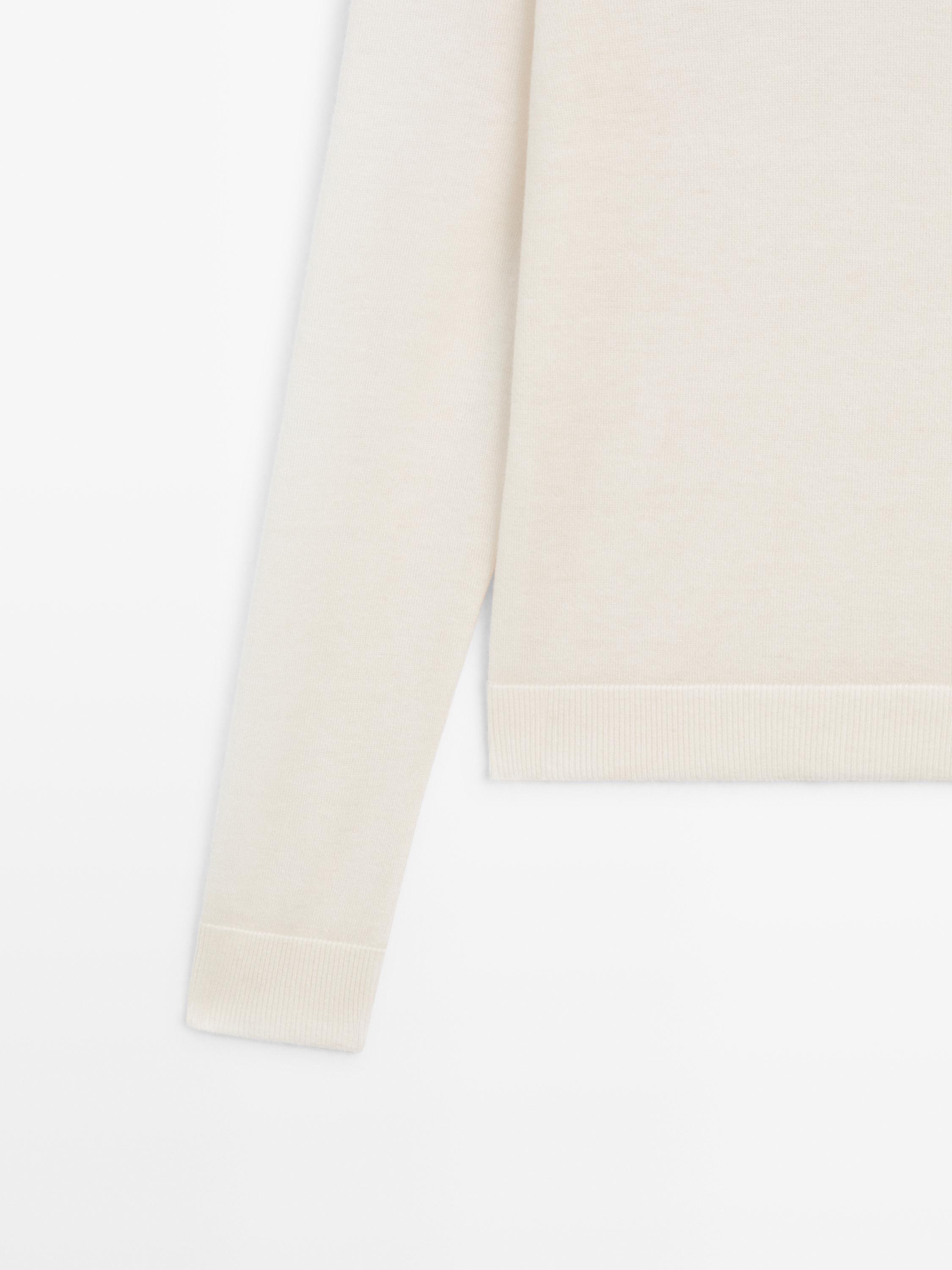 High neck wool blend sweater
