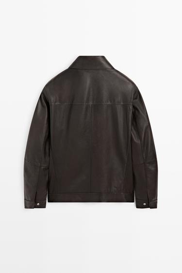 Nappa leather jacket with pocket — BROWN 6