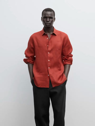 100% linen slim fit shirt