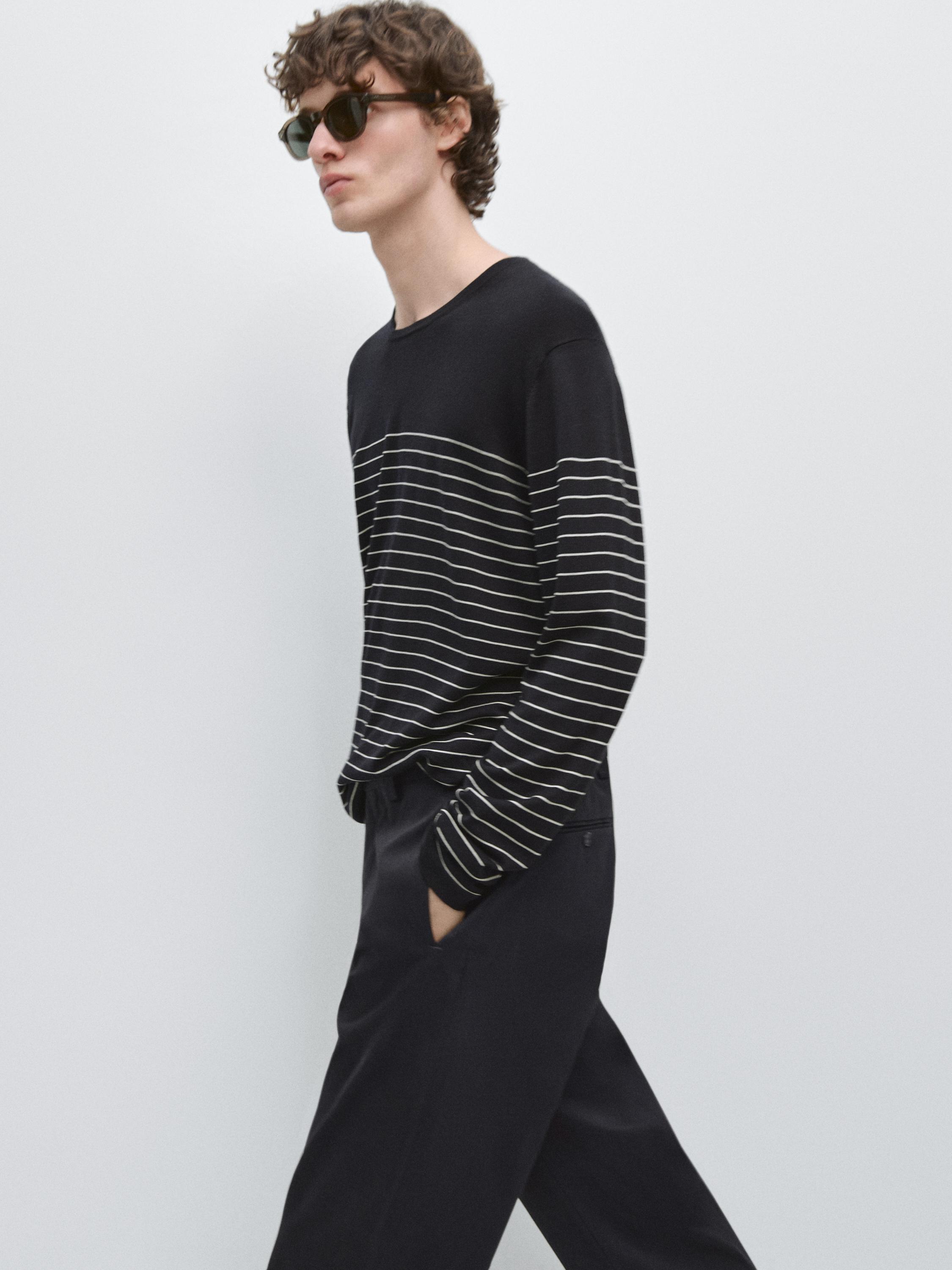 بنطلون بقصة باريل محبوك