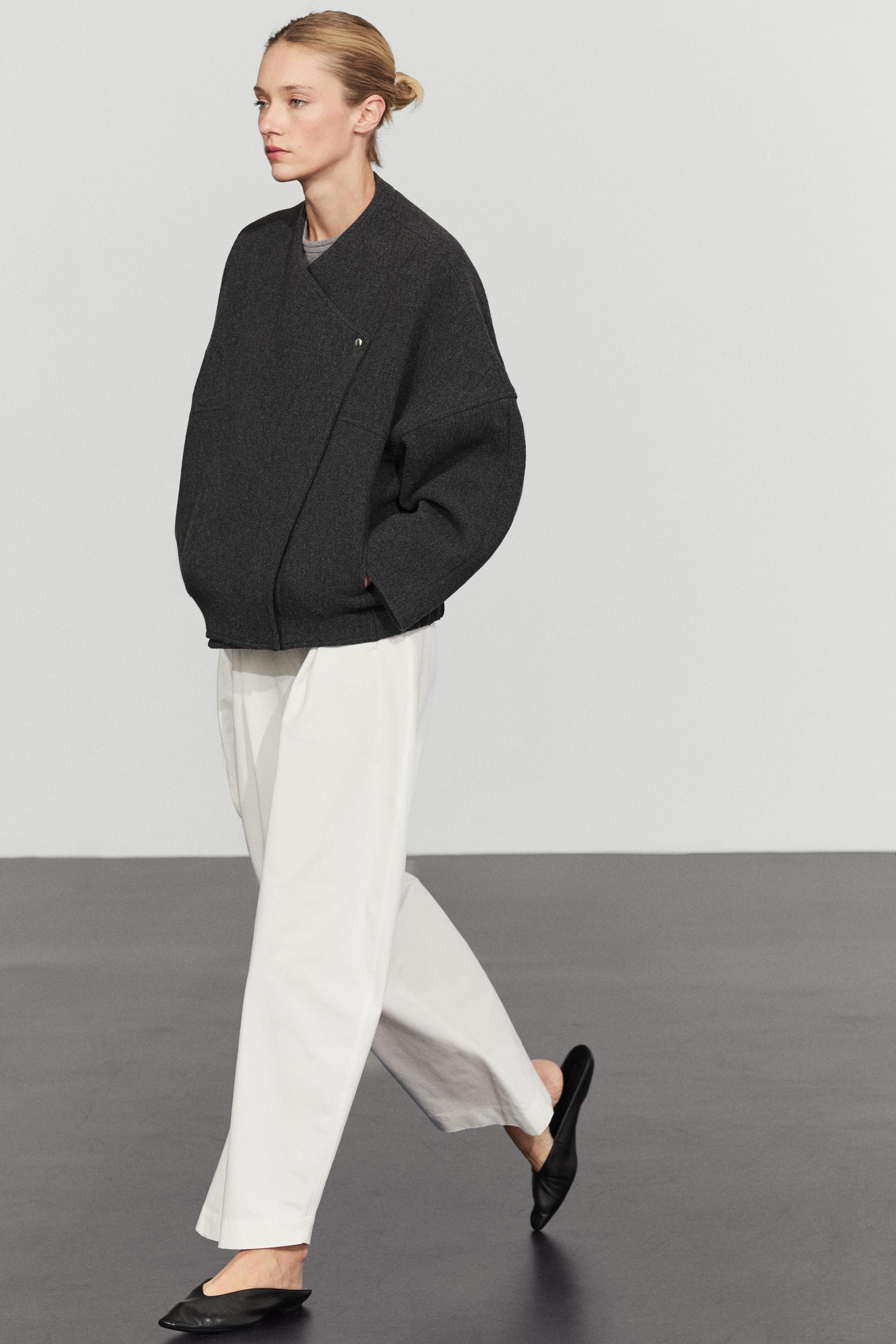 Wool blend bomber jacket — GREY