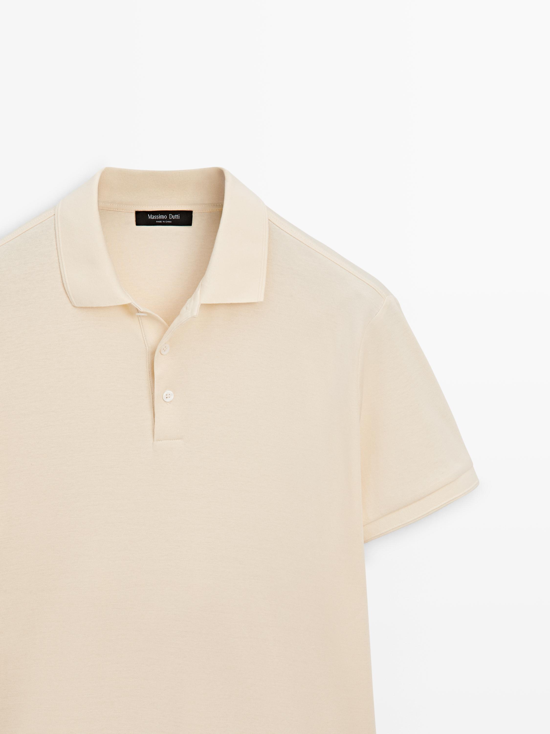 Short sleeve cotton polo shirt — Yellow