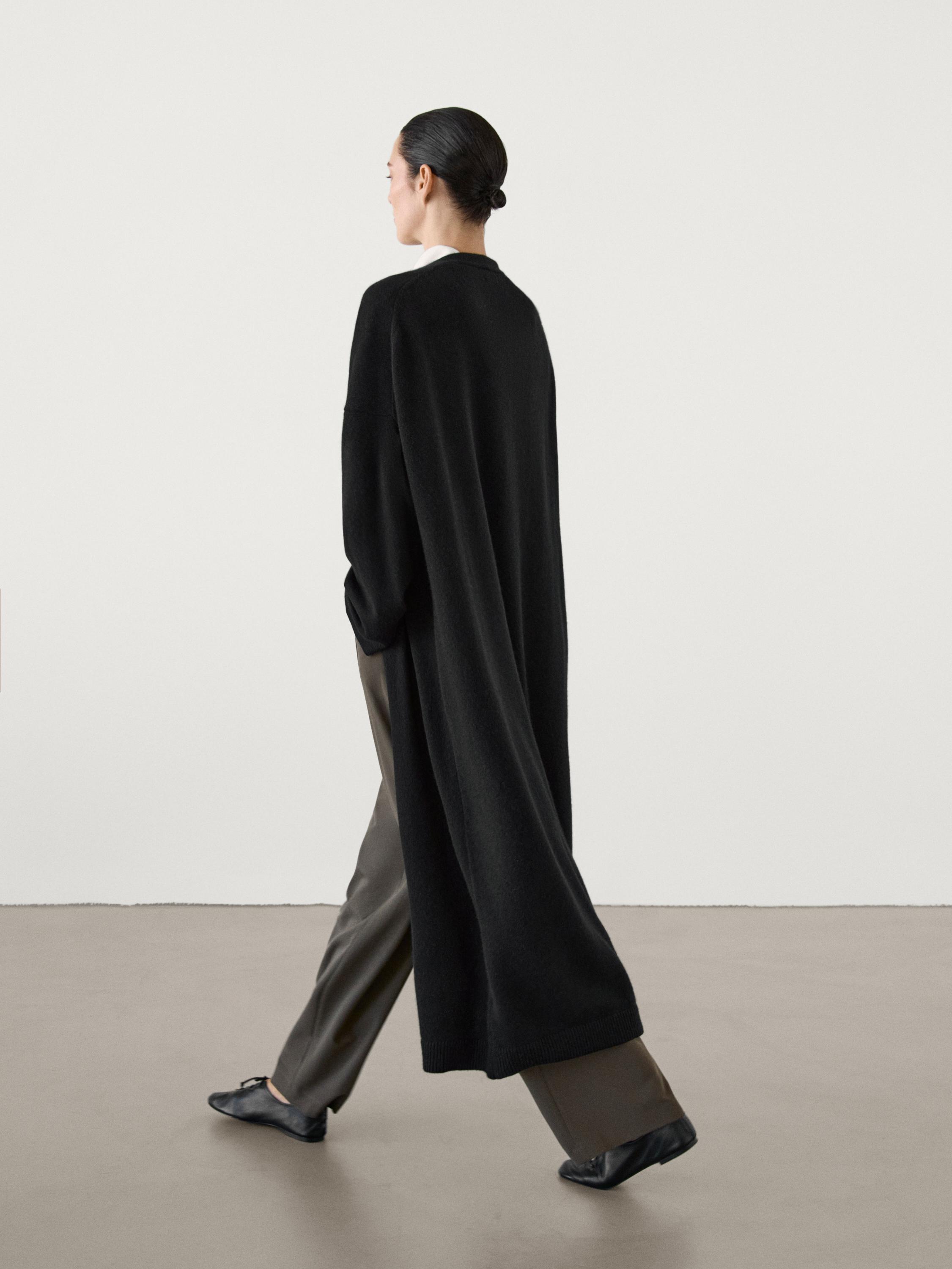 Cárdigan punto extra largo 100% cashmere